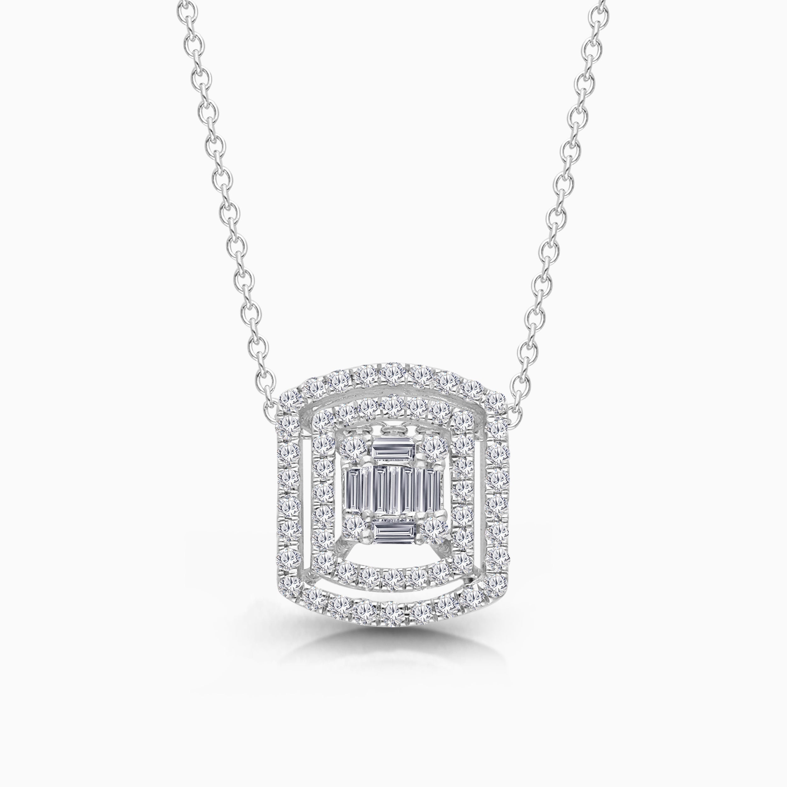 Baguette Diamond Shield Pendant