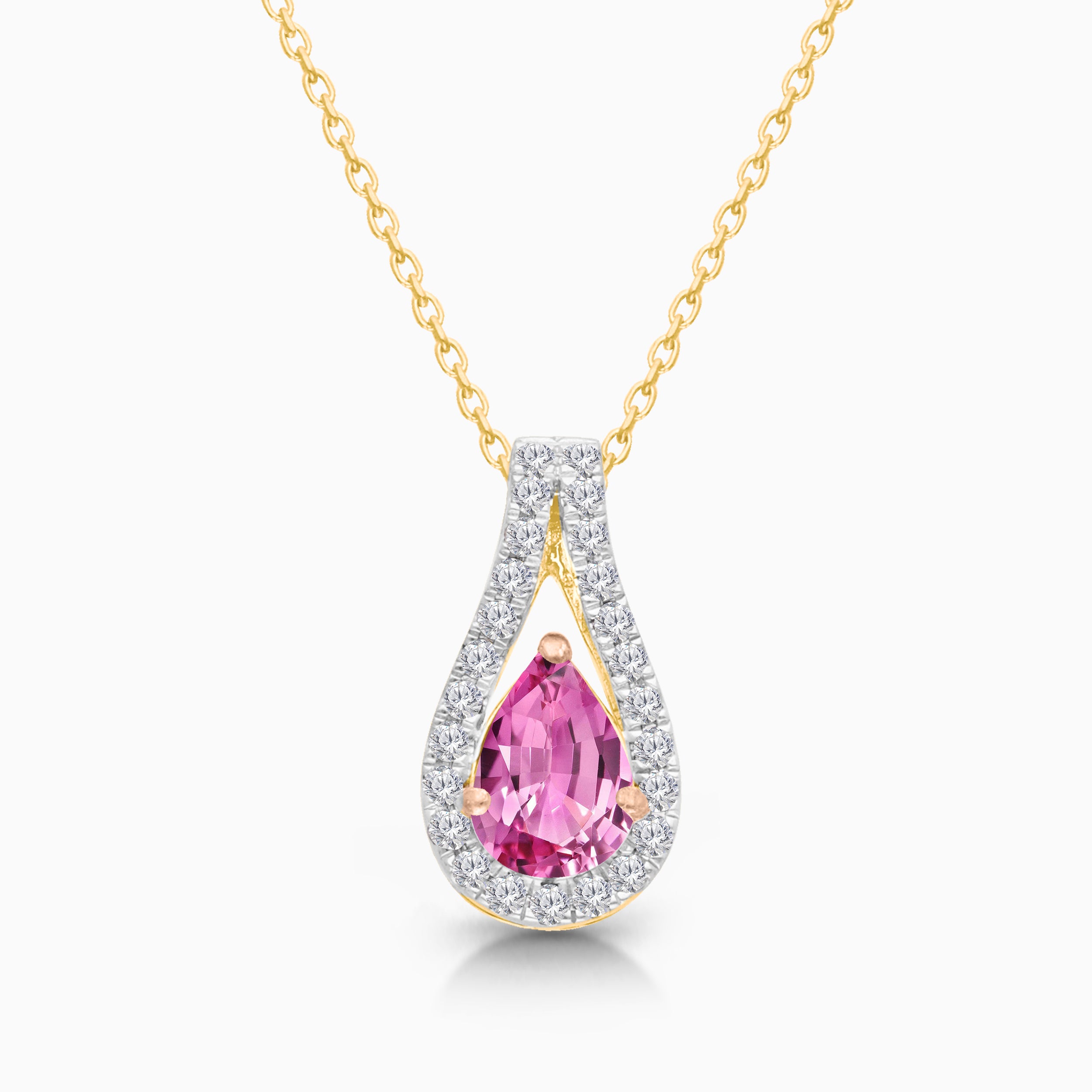Intertwined Diamond & Pink Sapphire Pendant