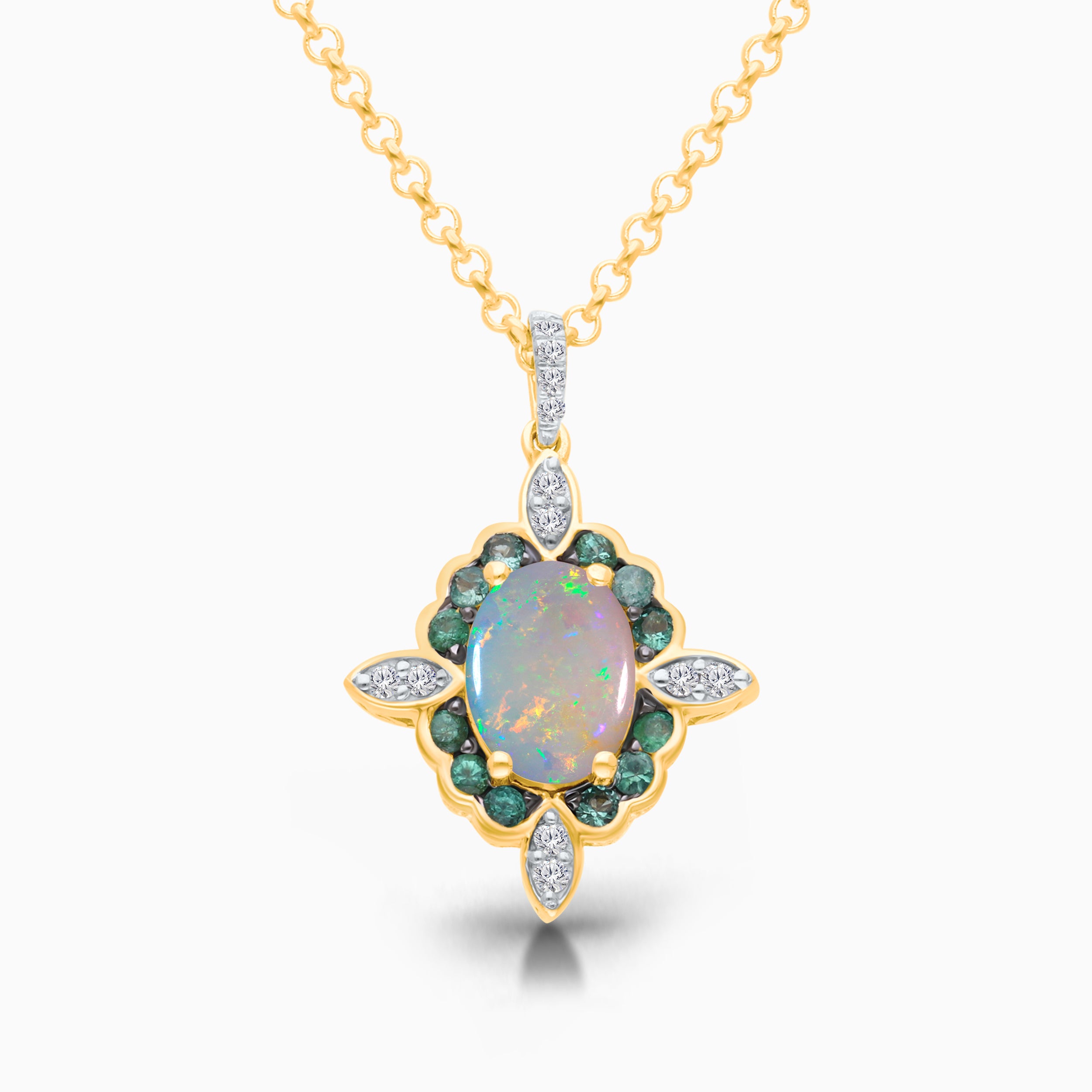 Ethereal Garden Opal & Emerald Necklace