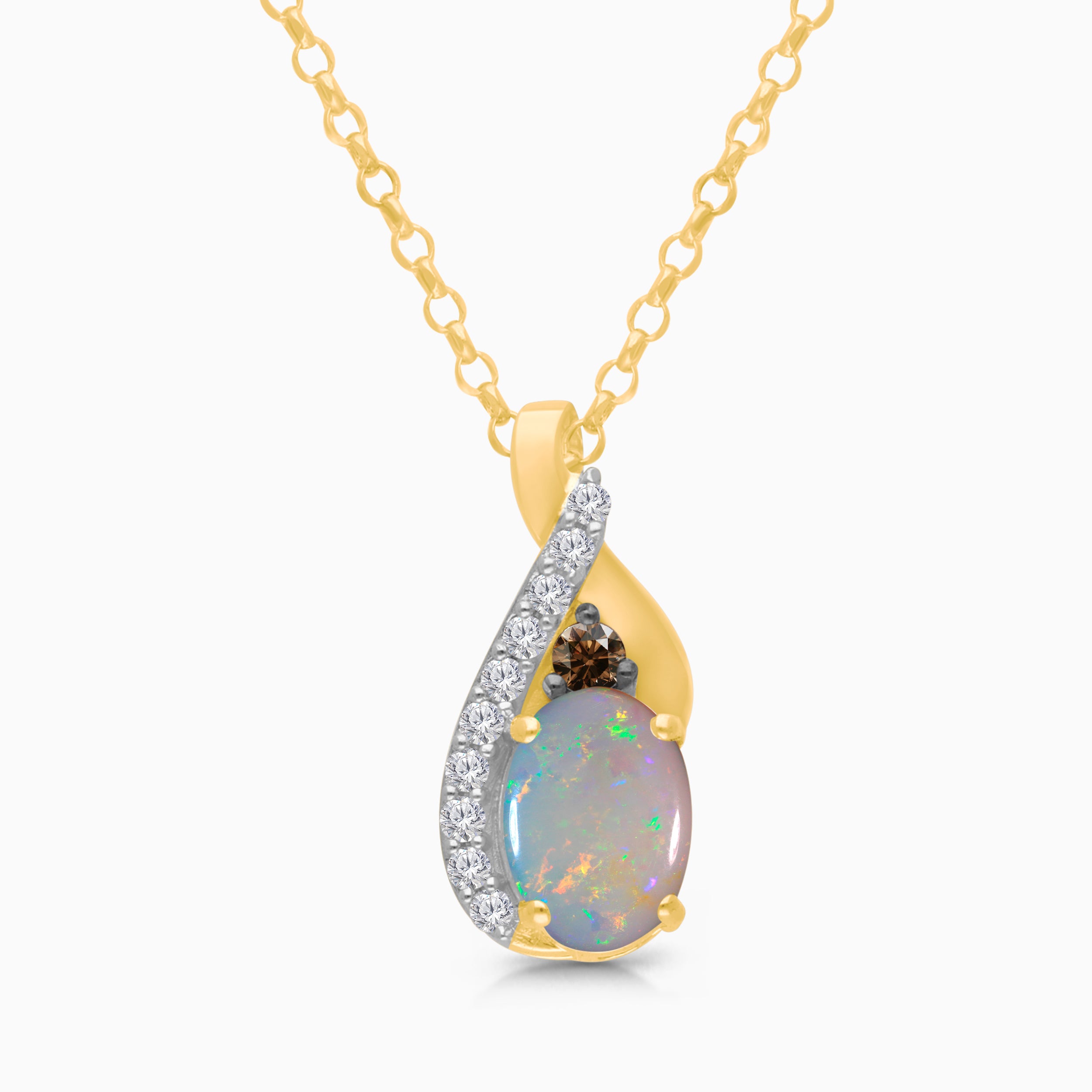 Cafe Creme Coco & Opal Necklace