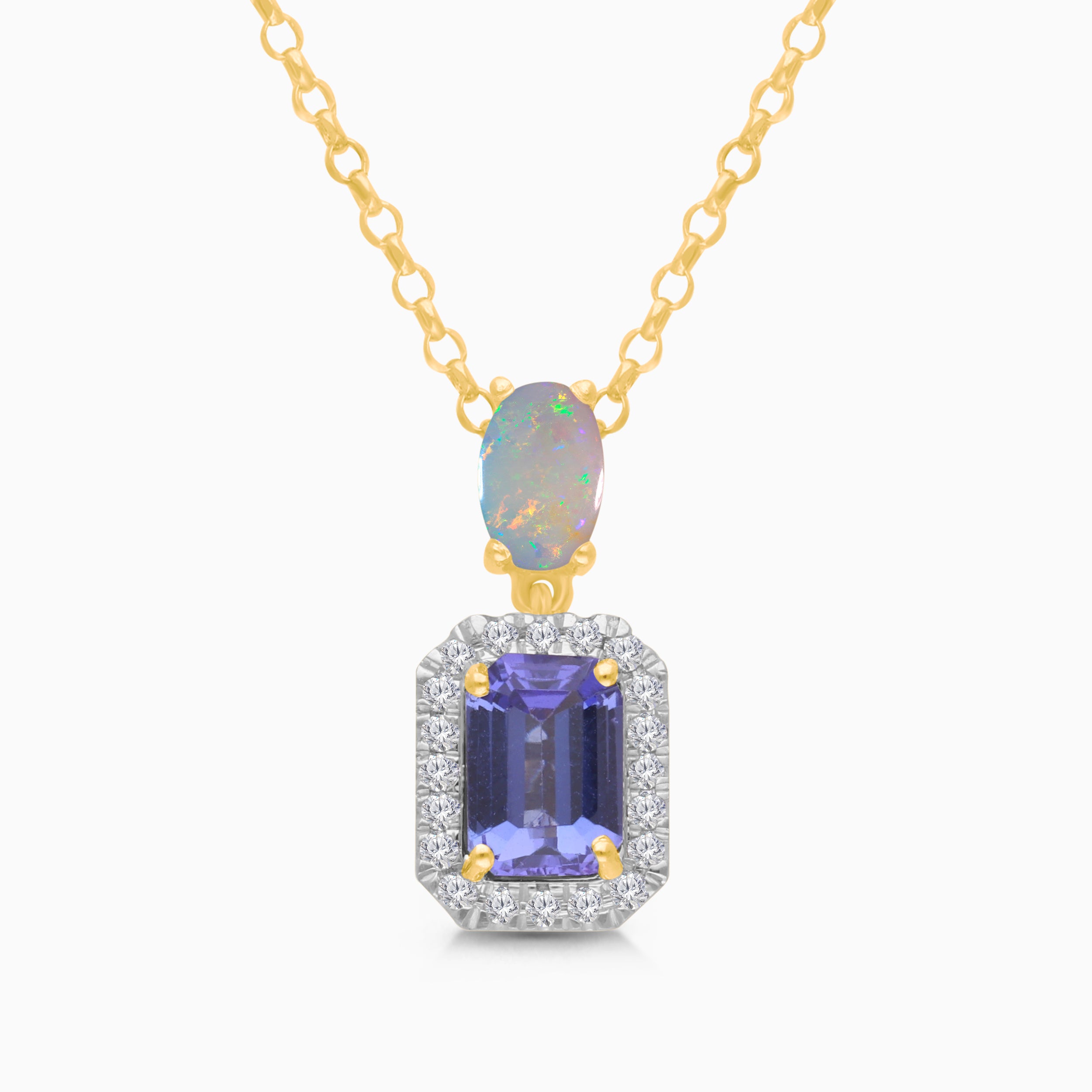 Twilight Mirage Tanzanite & Opal Necklace