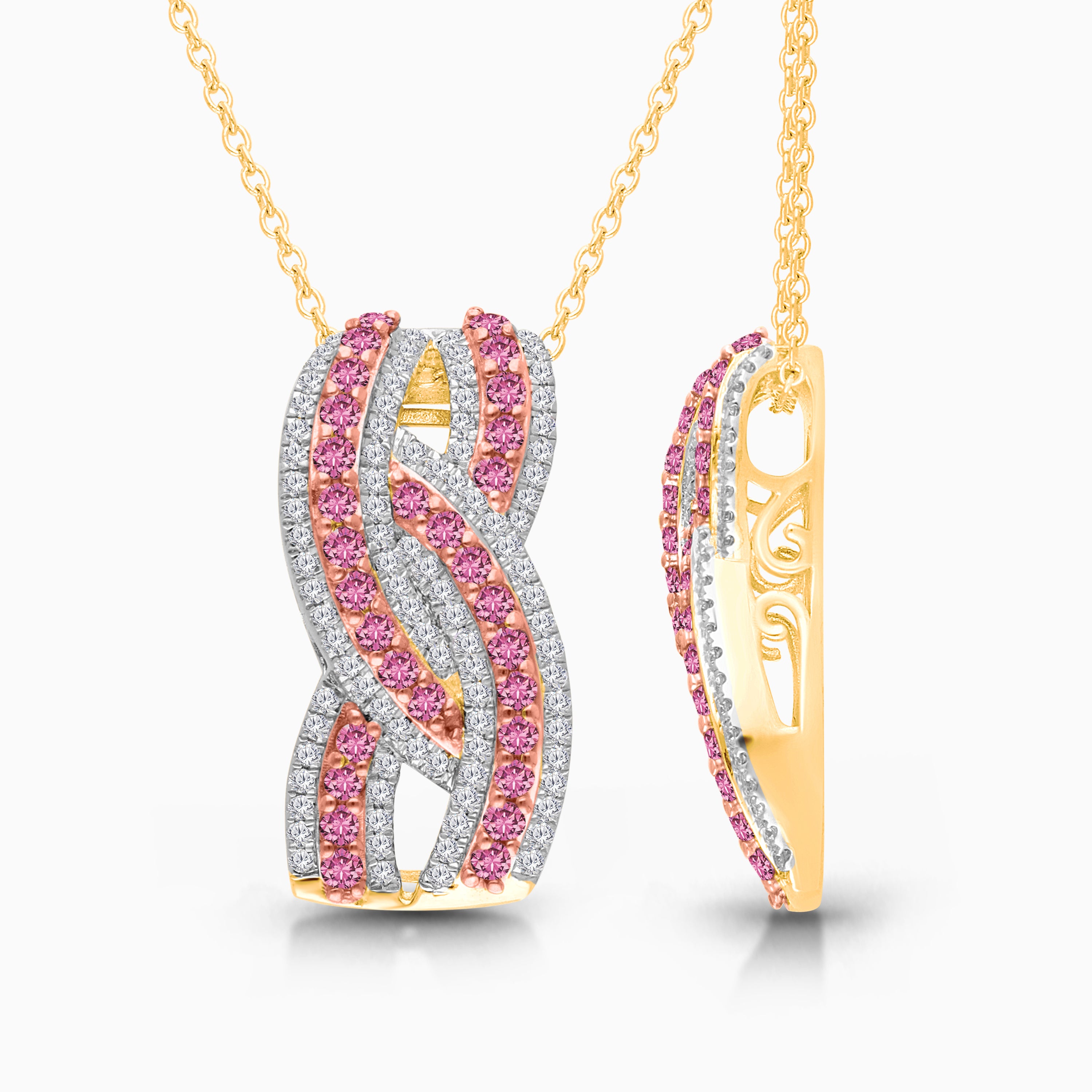 Infinity Pink Sapphire & Diamond Necklace