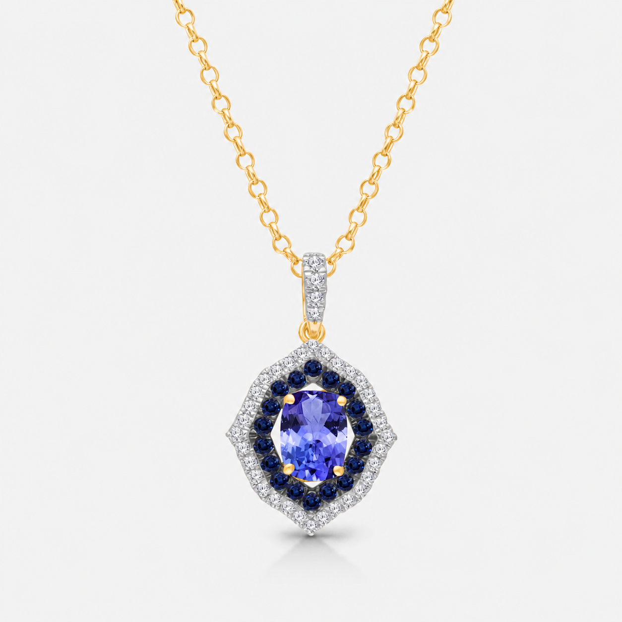 Violet Radiance Tanzanite & Sapphire Pendant Tanzanite