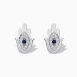 Hamsa evil eye diamond studs