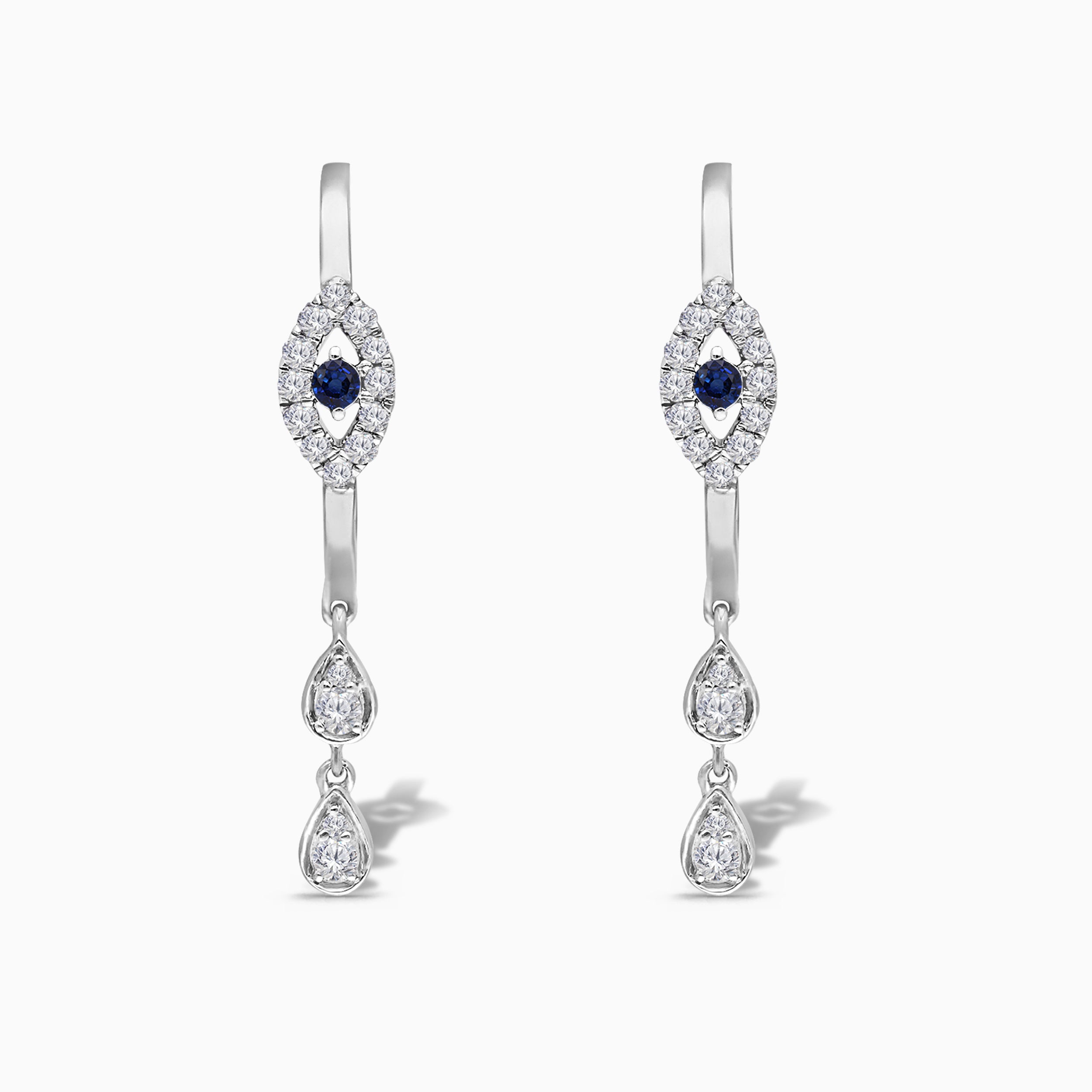 Crying Diamond Evil Eye Dangle Earrings