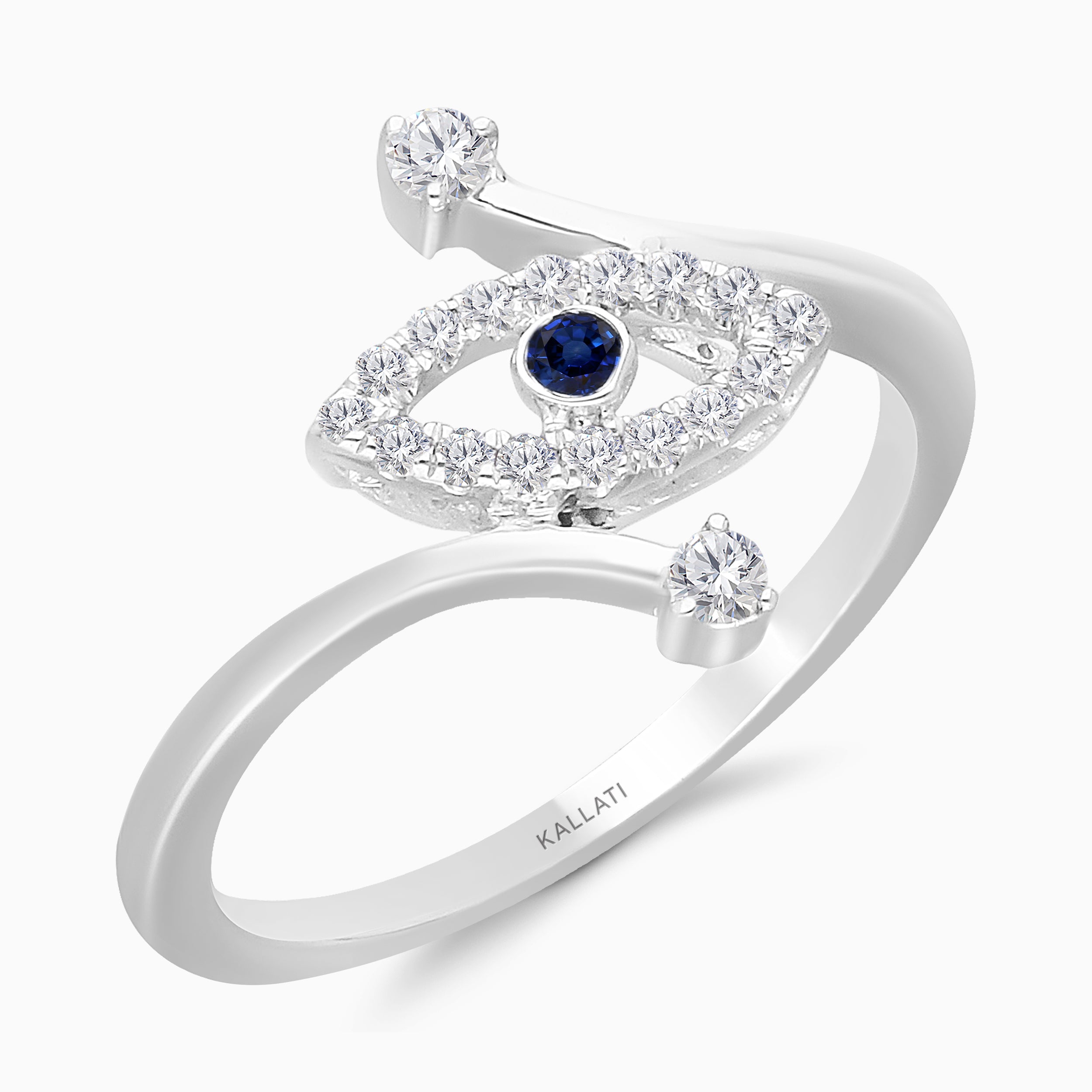 Diamond Bypass Evil eye ring