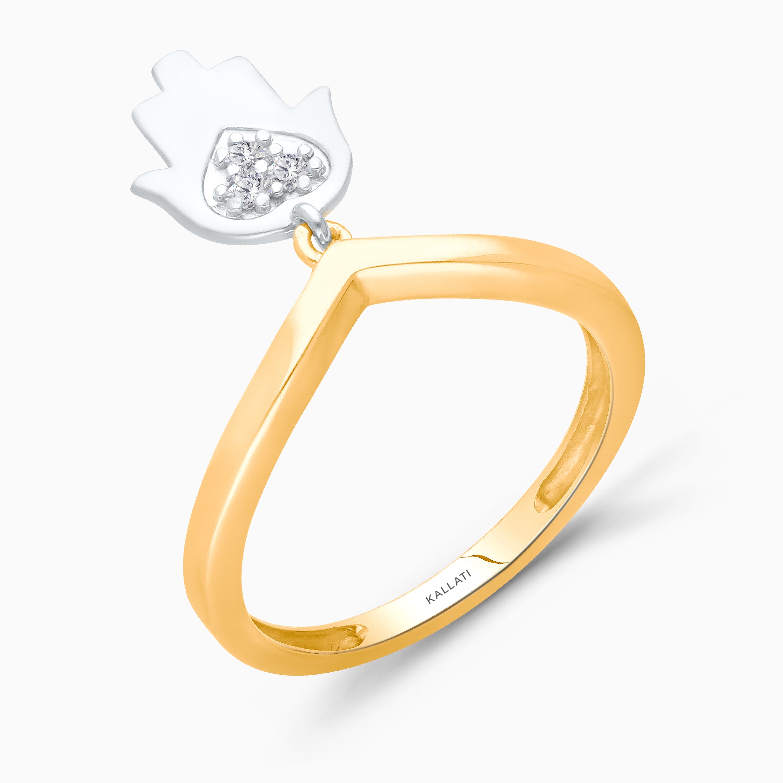 Dangle Diamond Hamsa Ring