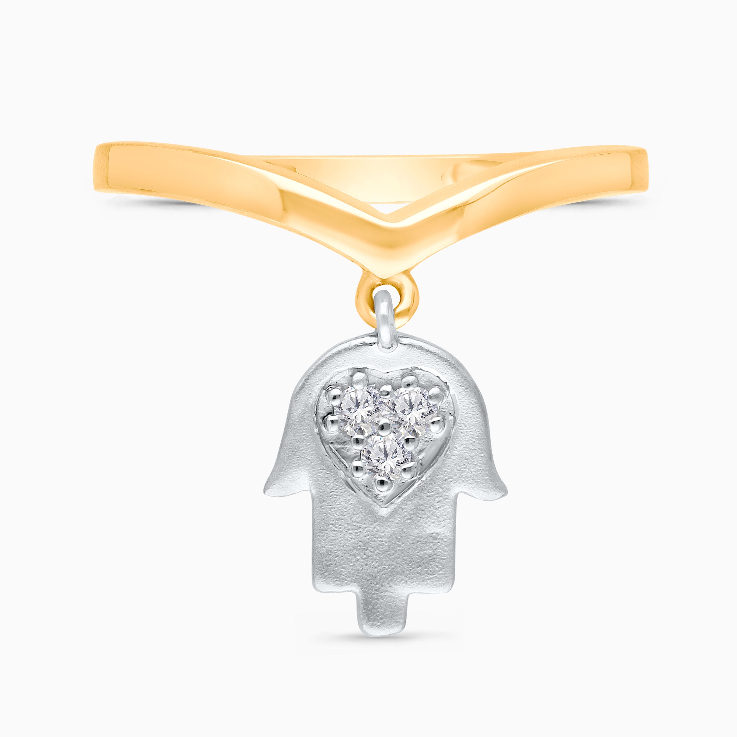 Dangle Diamond Hamsa Ring