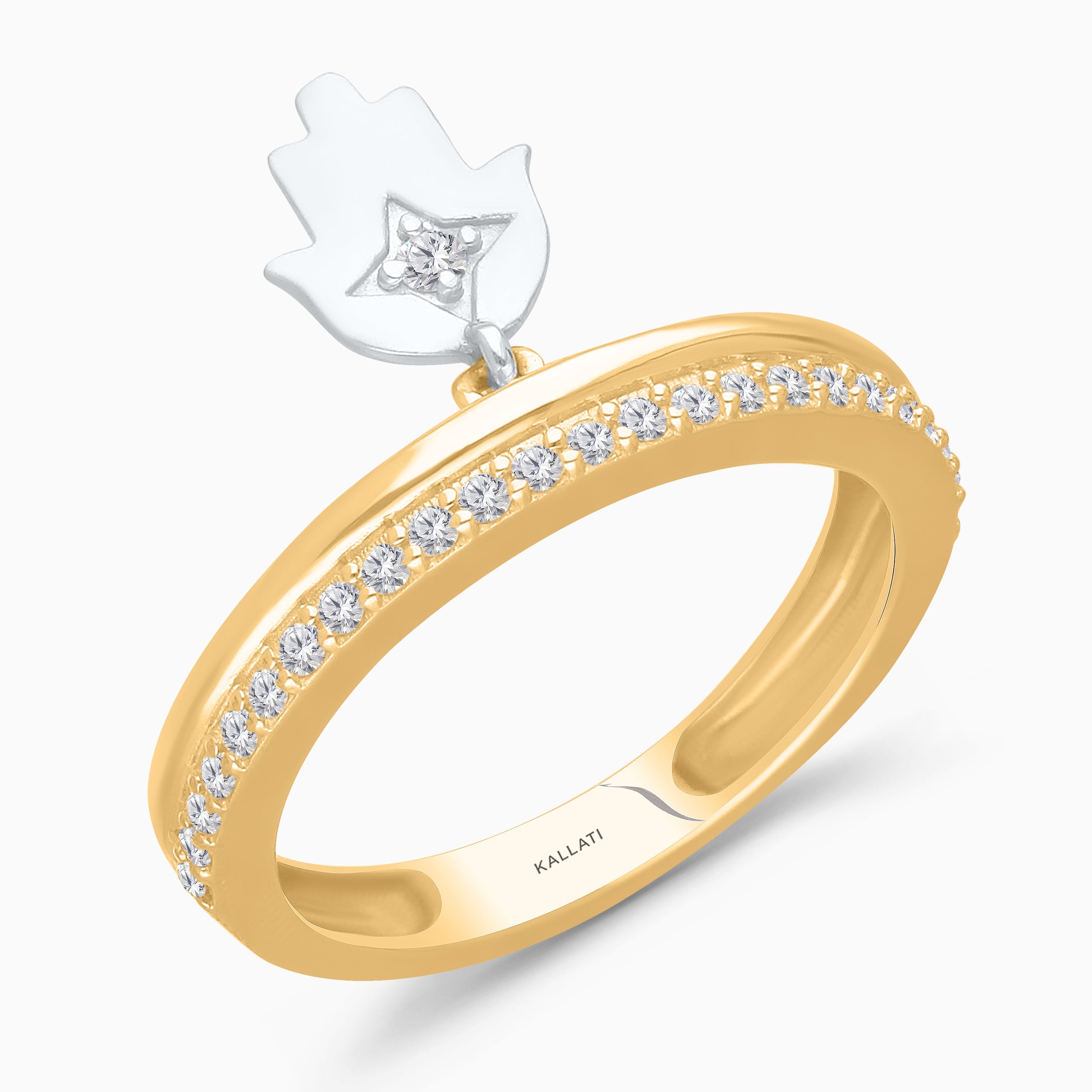 Diamond Star Dangle Hamsa Ring