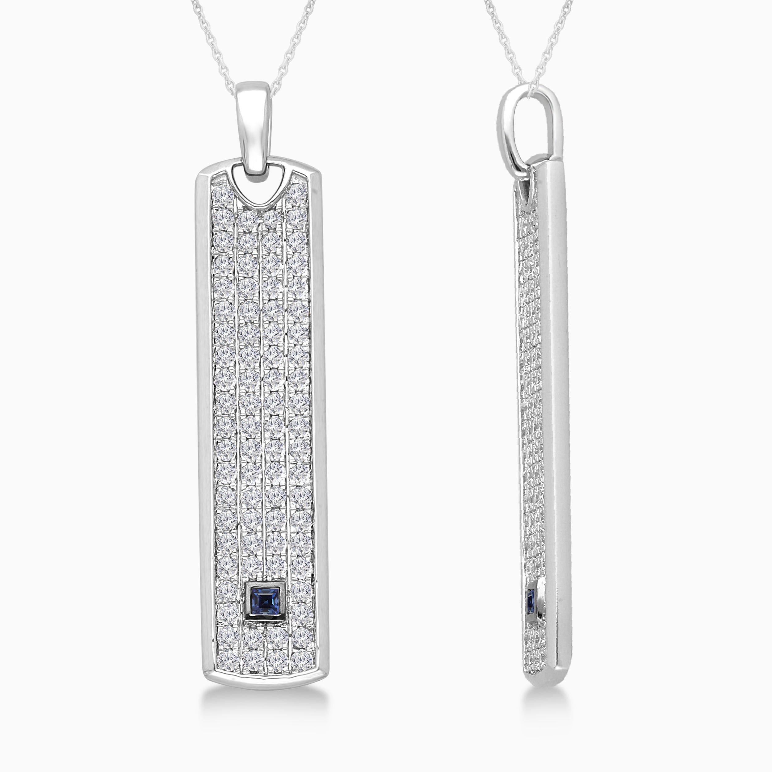 1.6ct Diamond and Sapphire Pendant