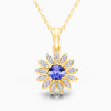 Floral Tanzanite & Diamond Pendant