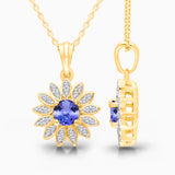 Floral Tanzanite & Diamond Pendant