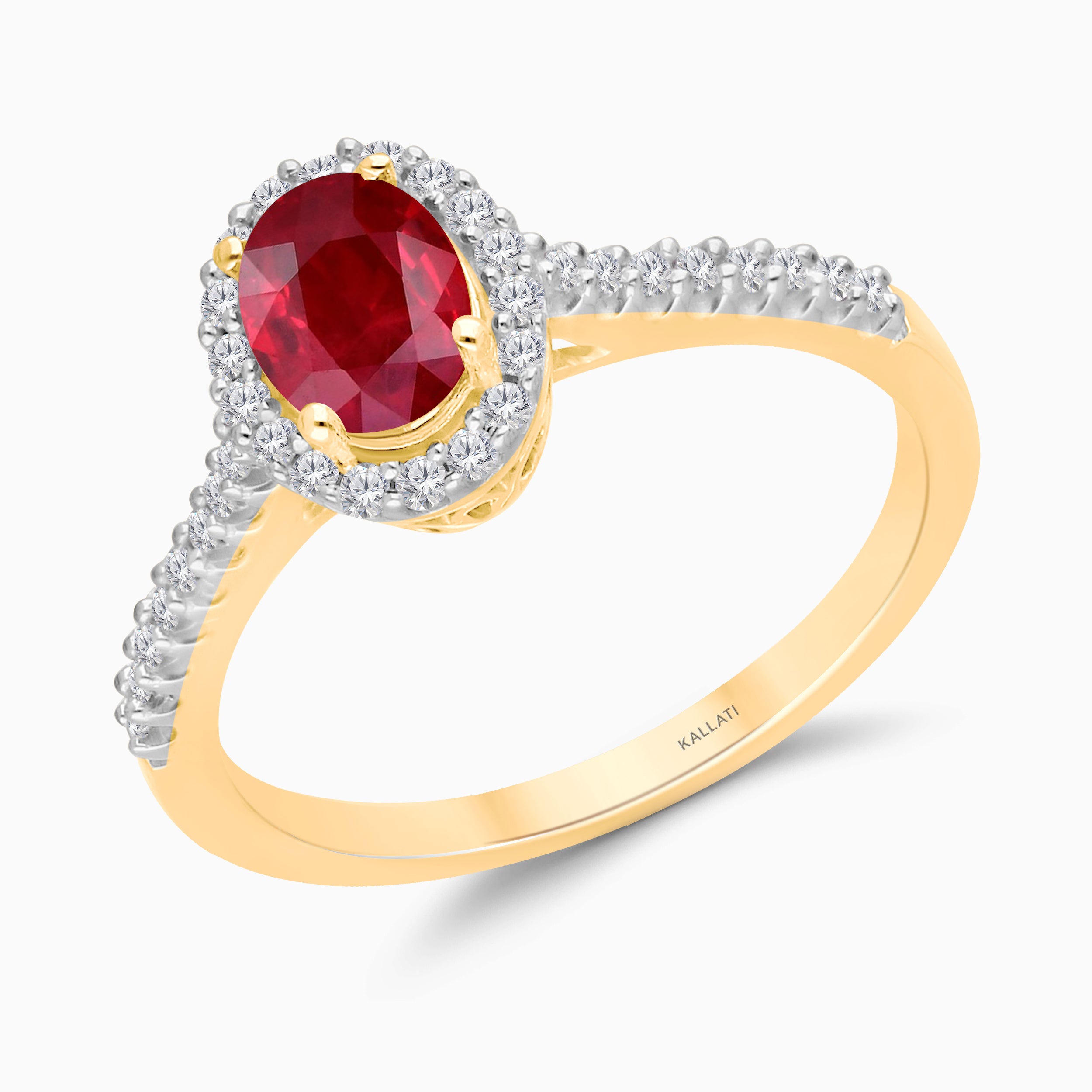 Ruby & Diamond Halo Ring