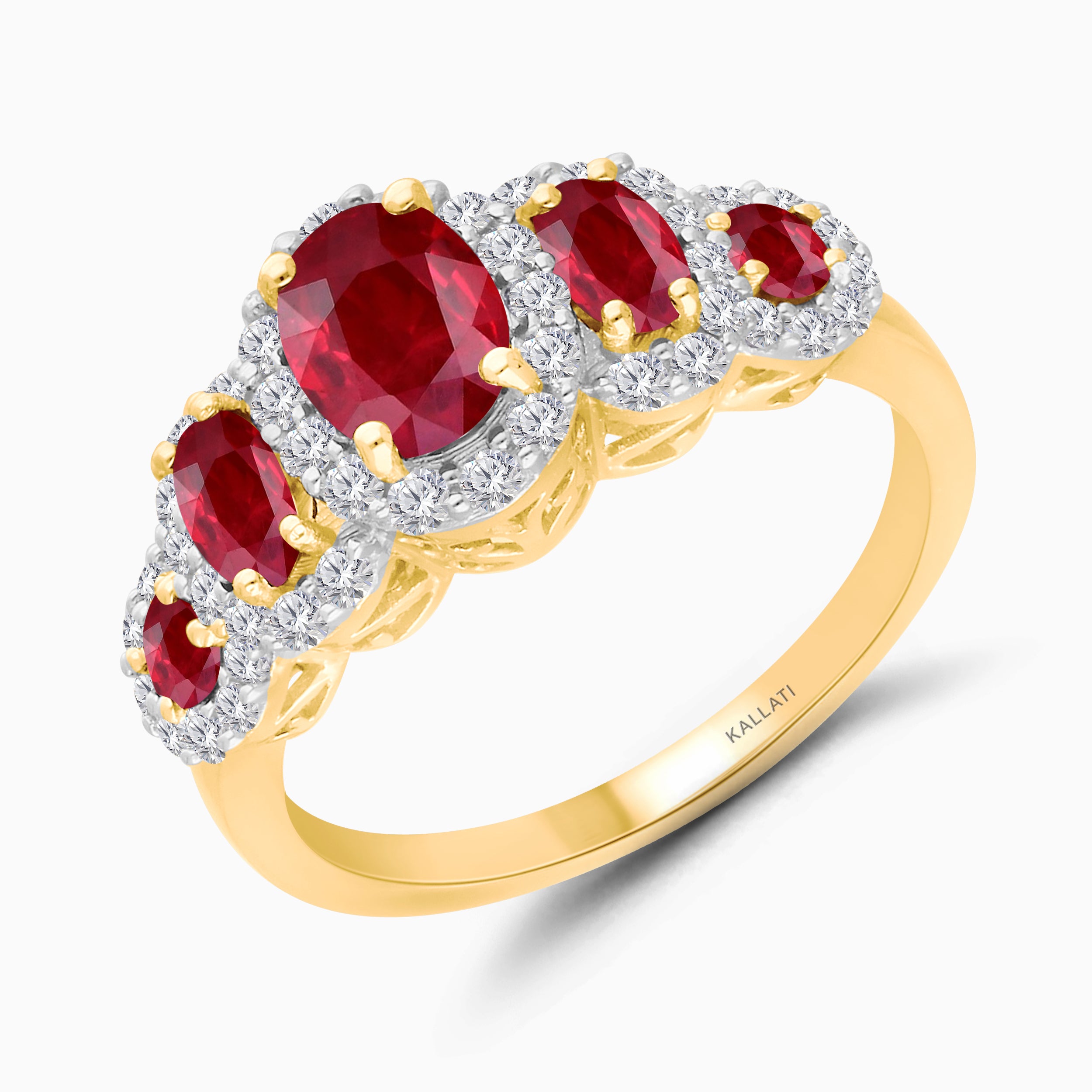 Graduated Oval Ruby Ring
