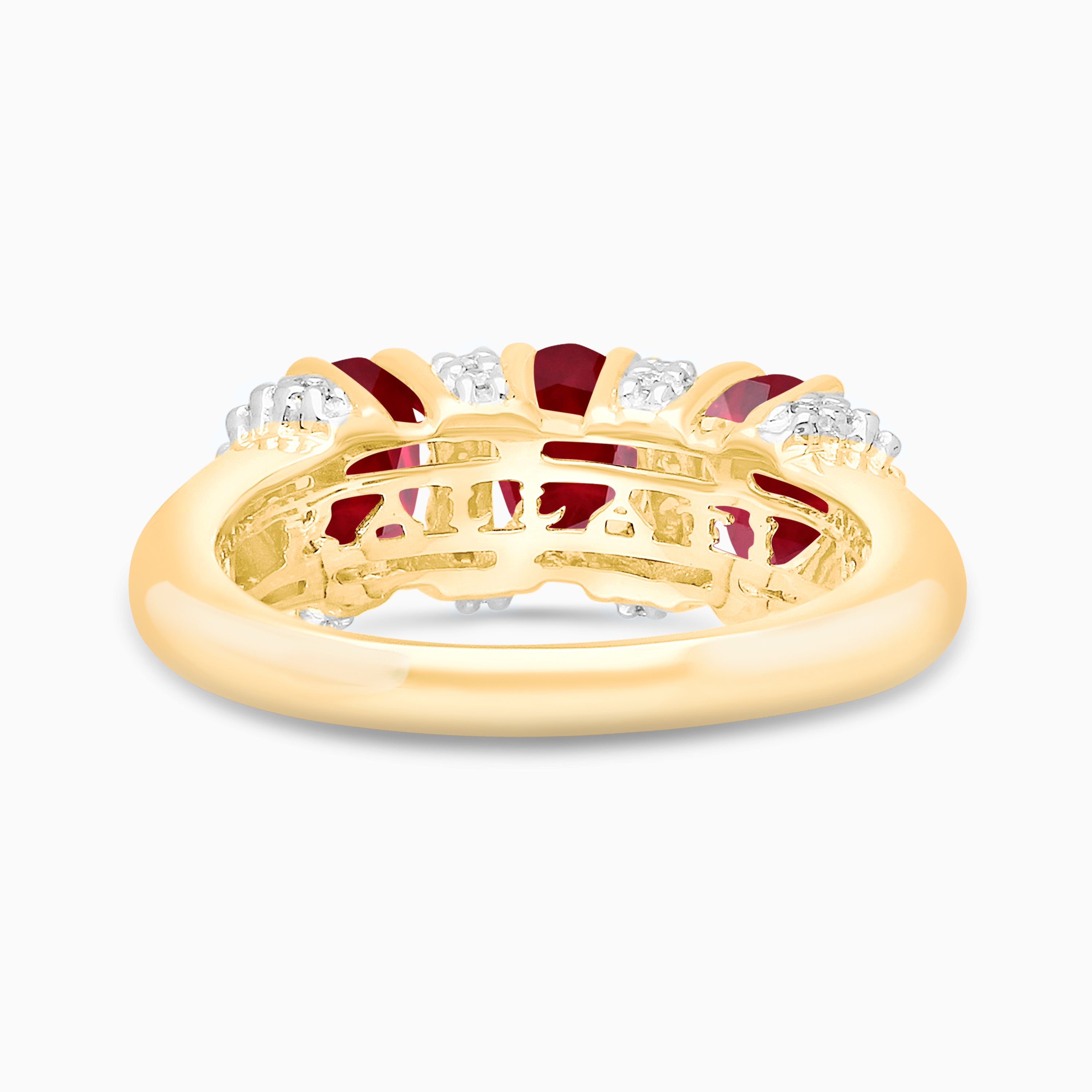 Bold Trio Ruby & Diamond Ring