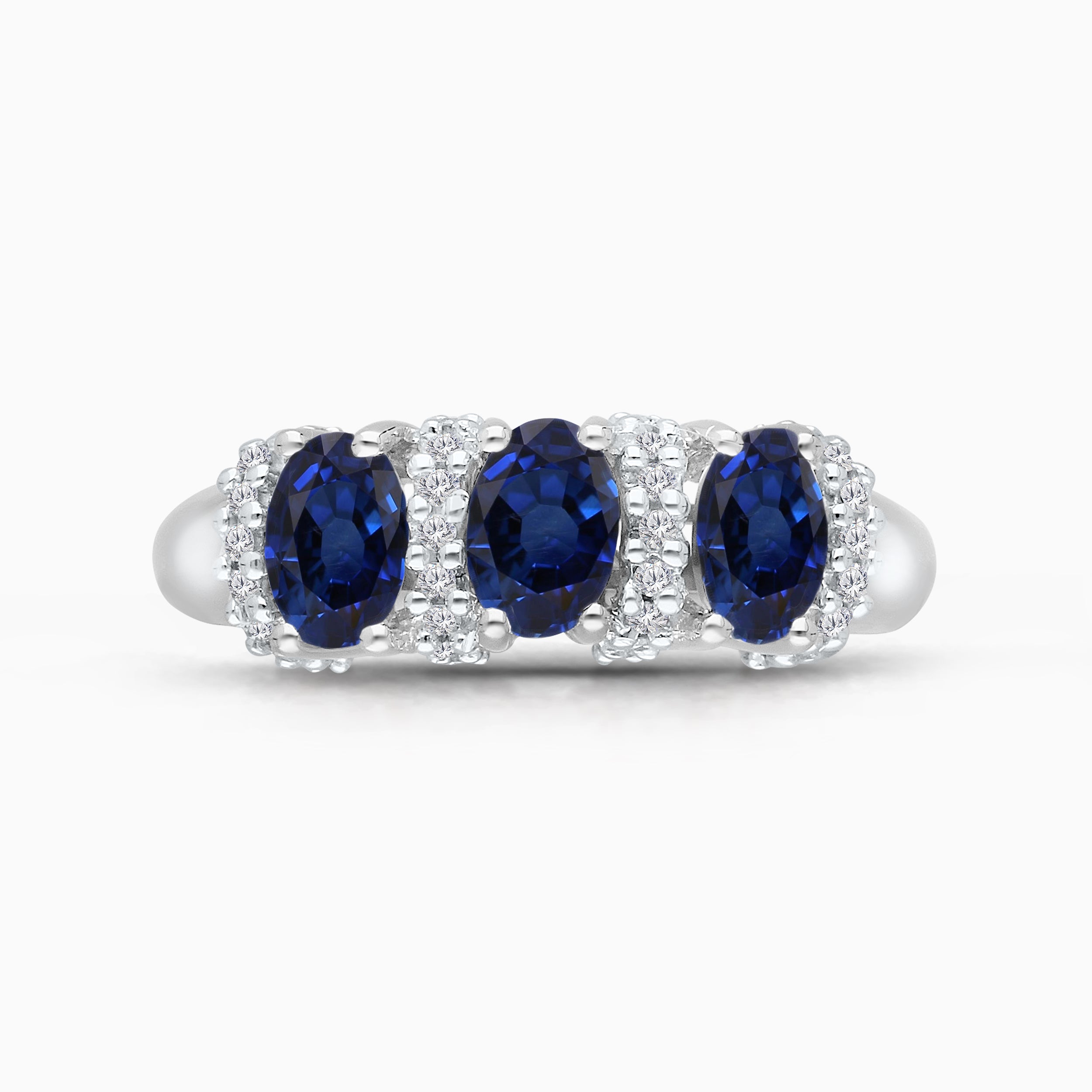 Bold Trio Sapphire & Diamond Ring