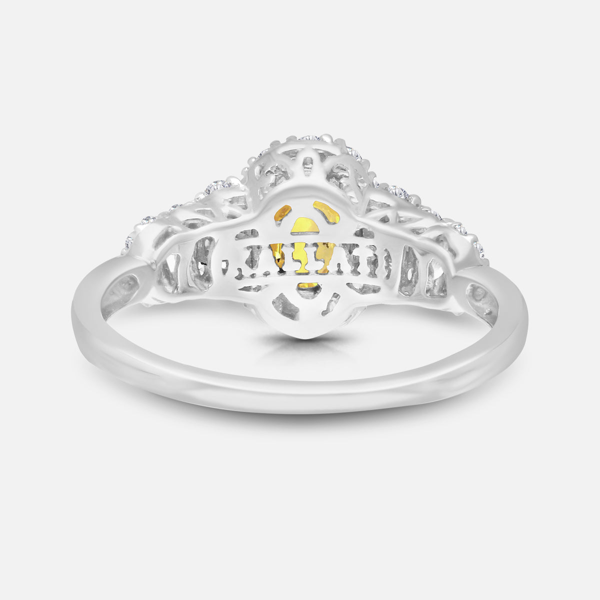 Amber Lit Diamond & Sapphire Ring
