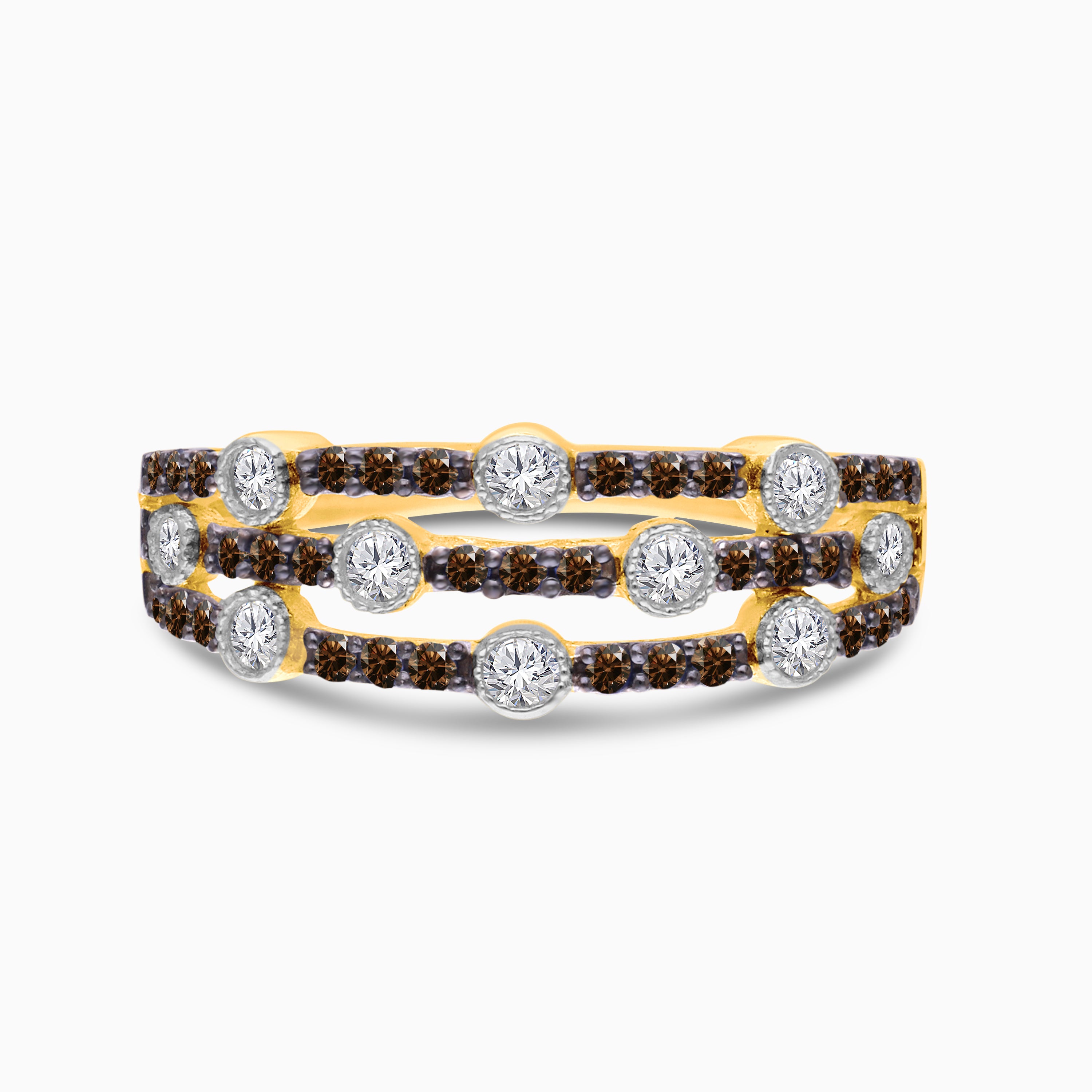 Triple Row Coco & White Diamond Band