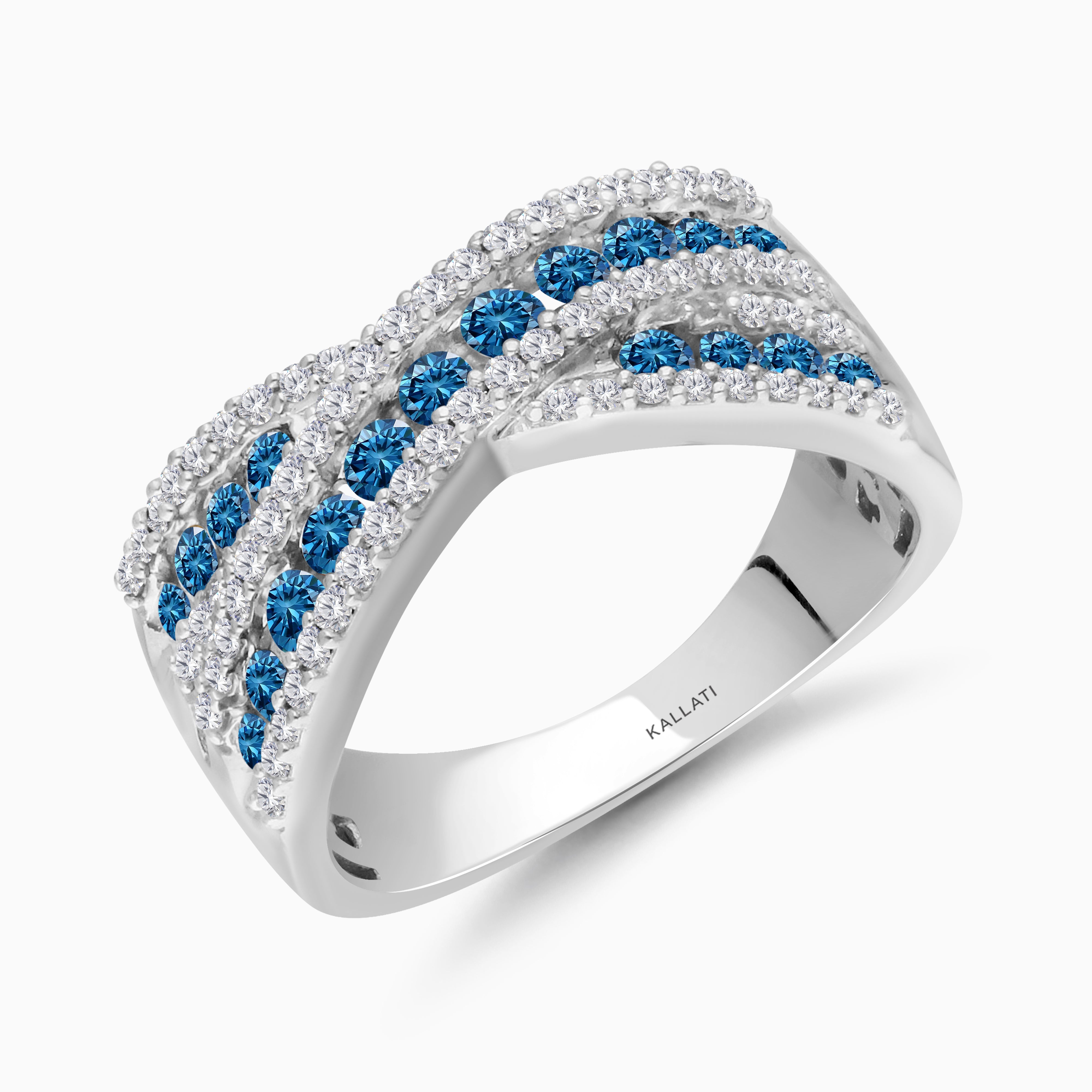 Blue Wave Diamond Ring