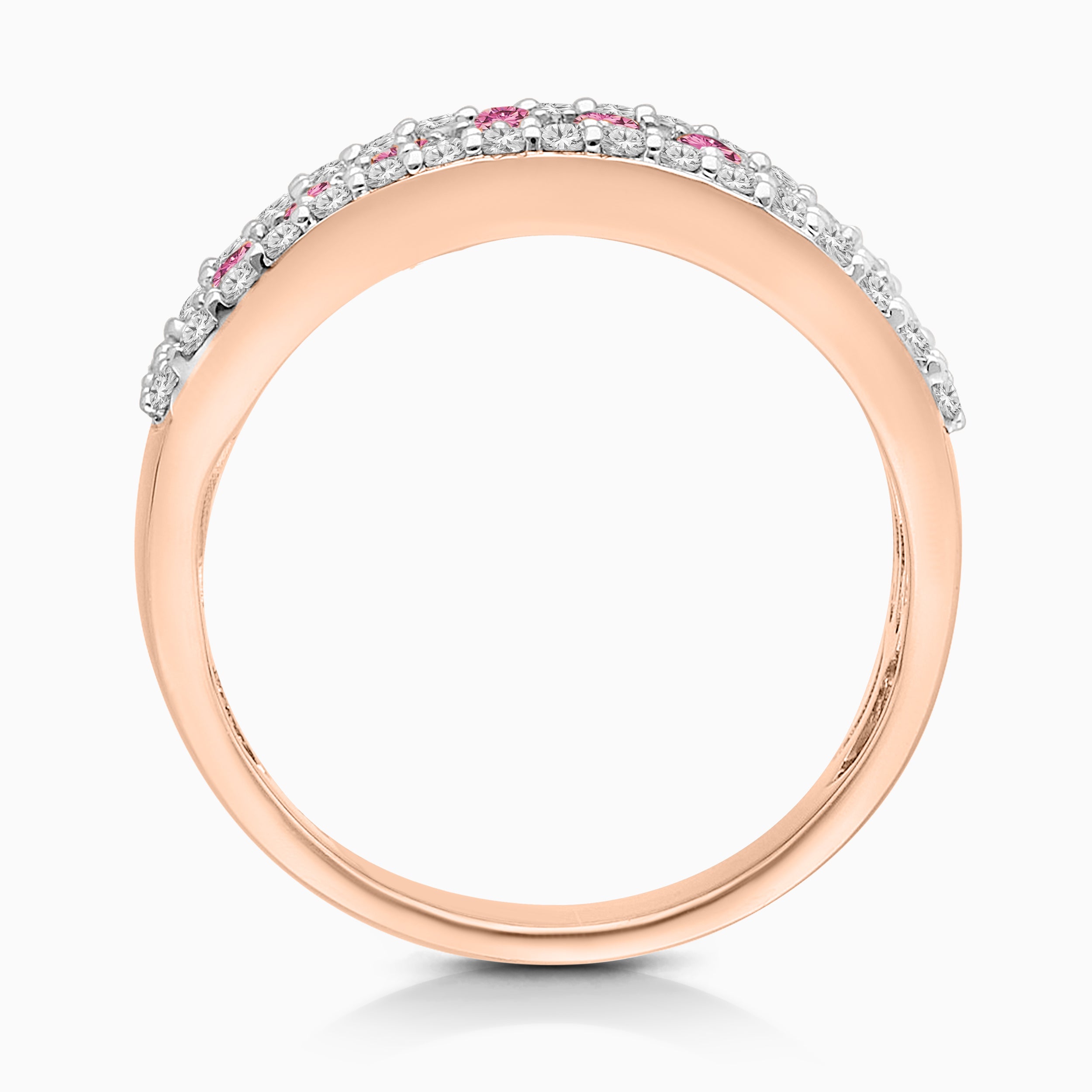 Bold Pink Sapphire & Diamond Band