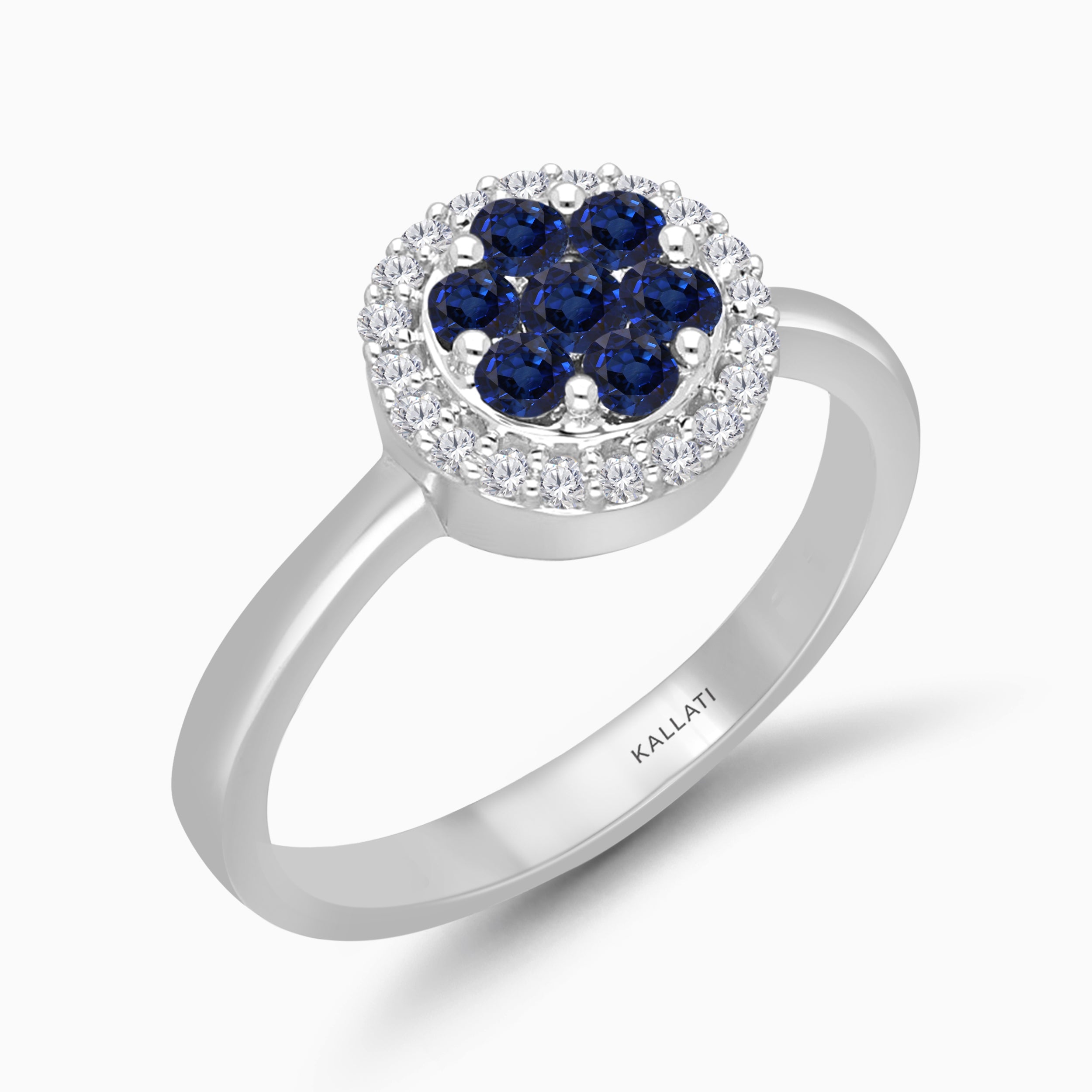 Sapphire & Diamond Cluster Ring