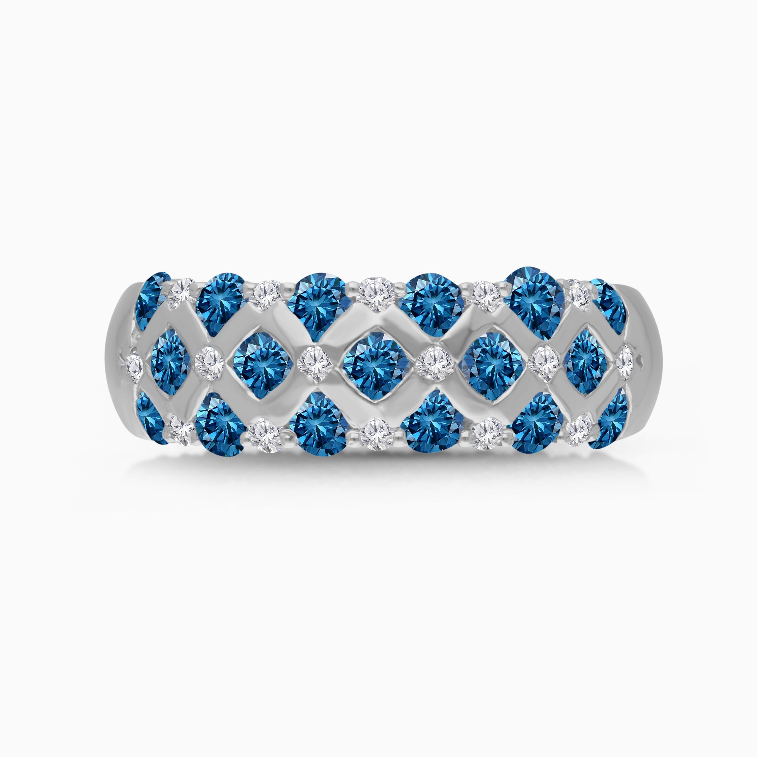 Quilted Blue Diamond Band