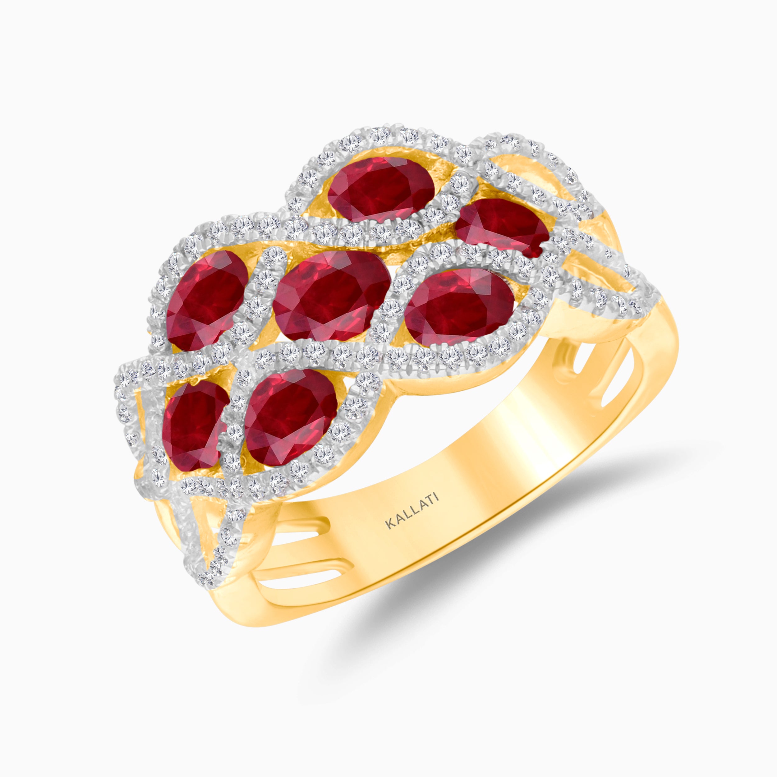 Ruby Droplets Diamond Ring