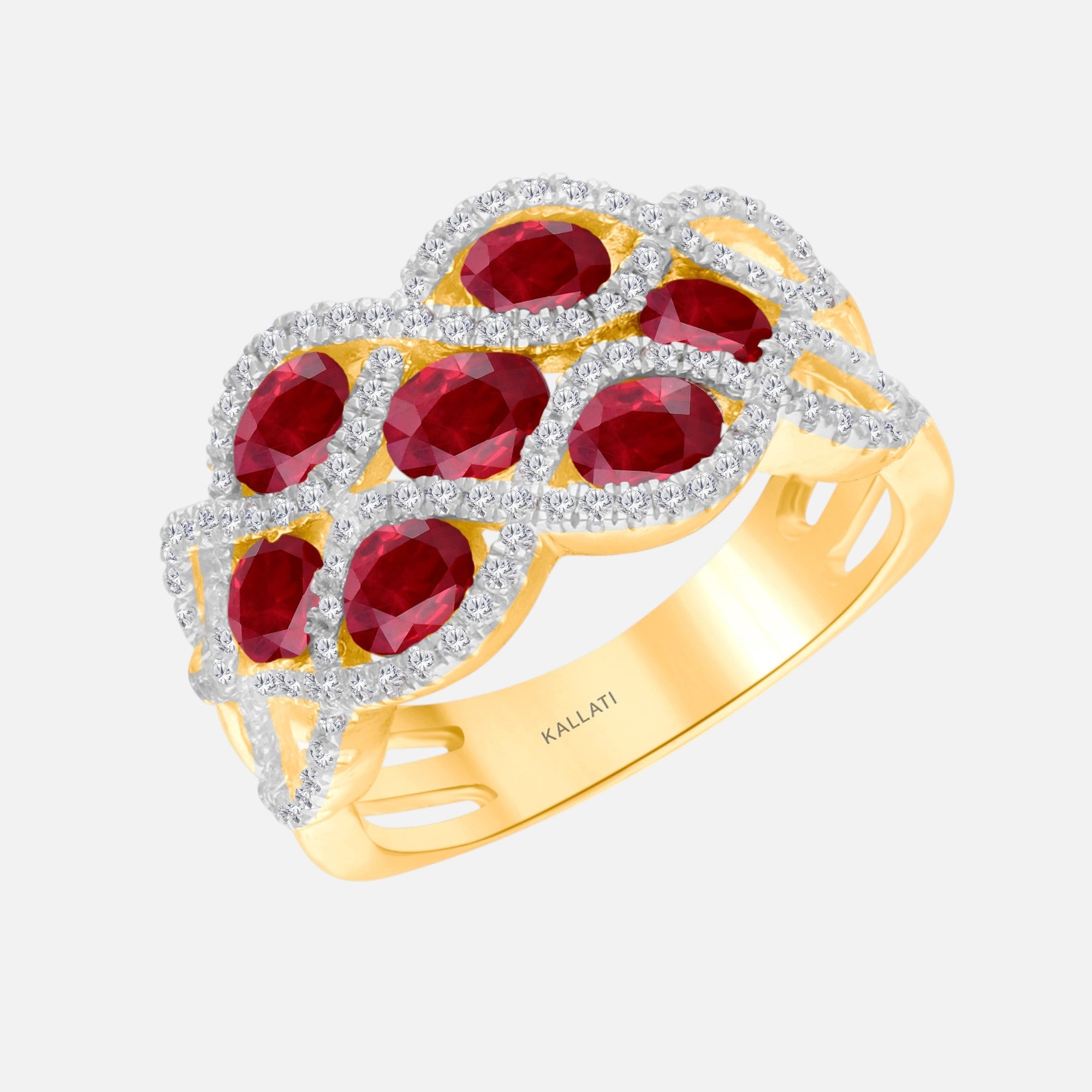 Ruby Droplets Diamond Ring Ruby