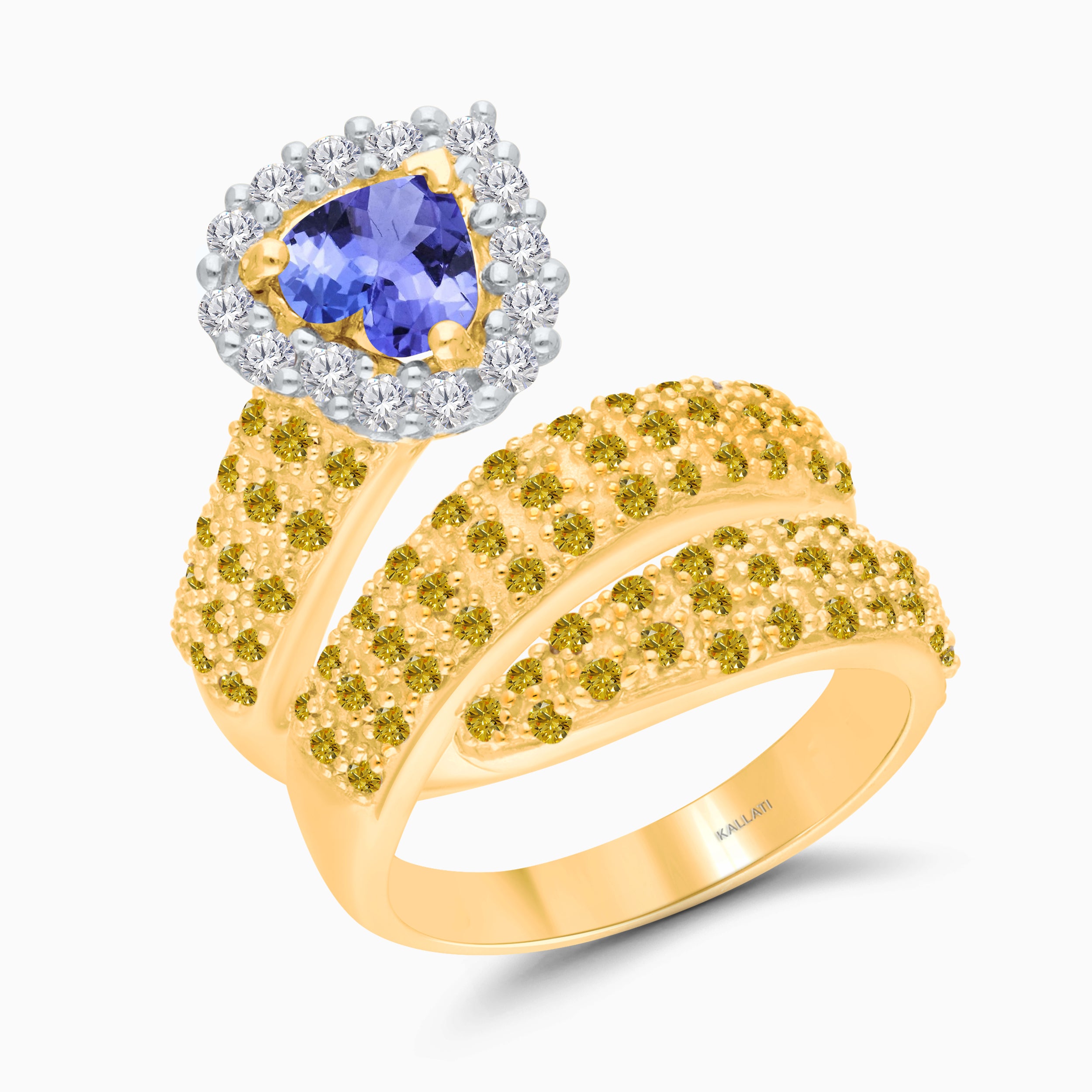 Yellow Diamond & Tanzanite Serpent Ring