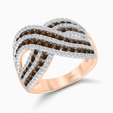 Interlocked Coco & White Diamond Ring