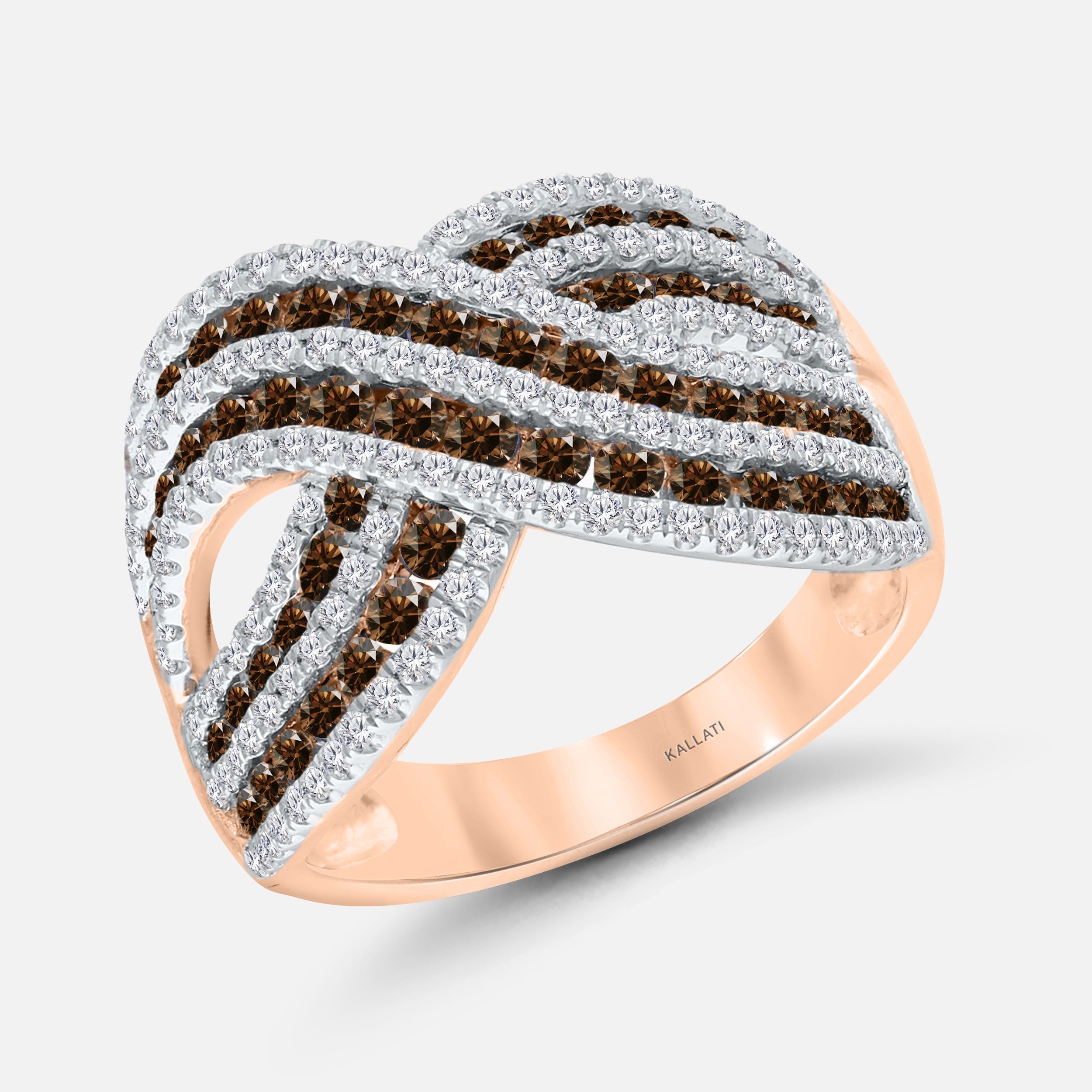 Interlocked Coco & White Diamond Ring Coco Diamonds