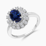 Oval Sapphire and Diamond Spark Ring