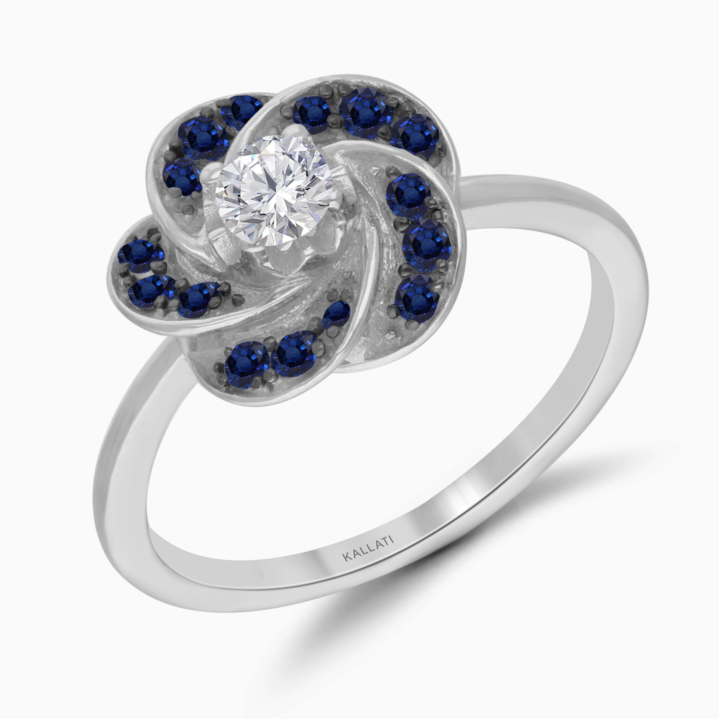 Diamond Blooming Sapphire Ring