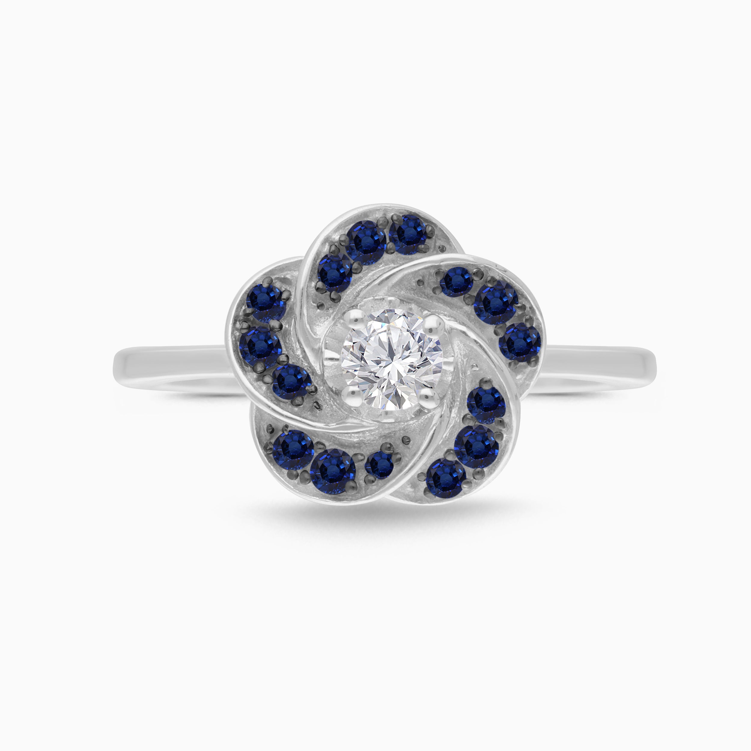 Diamond Blooming Sapphire Ring
