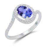 White Gold Tanzanite & Diamond Heirloom Ring