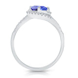 White Gold Tanzanite & Diamond Heirloom Ring