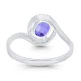 White Gold Tanzanite & Diamond Heirloom Ring