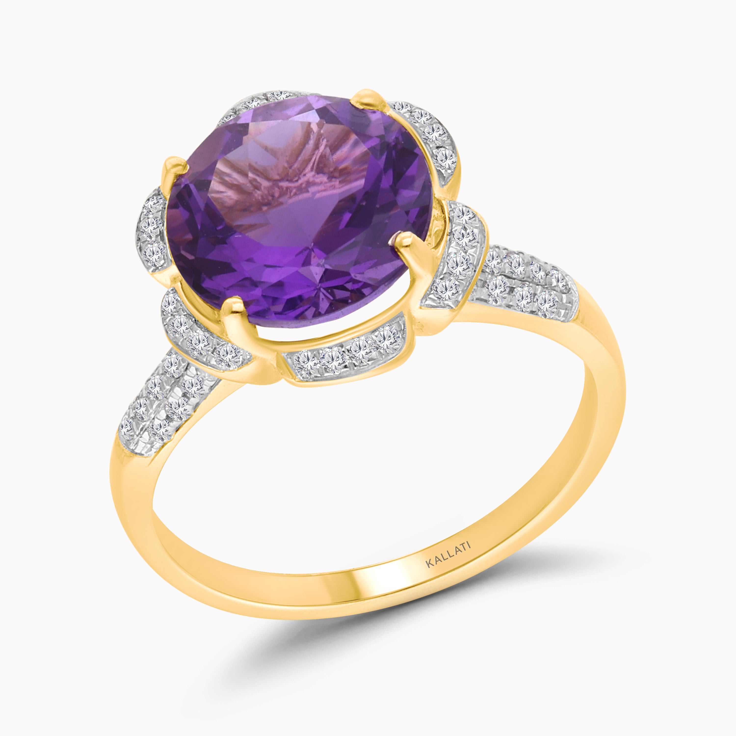 Bellflower Amethyst & Diamond Ring