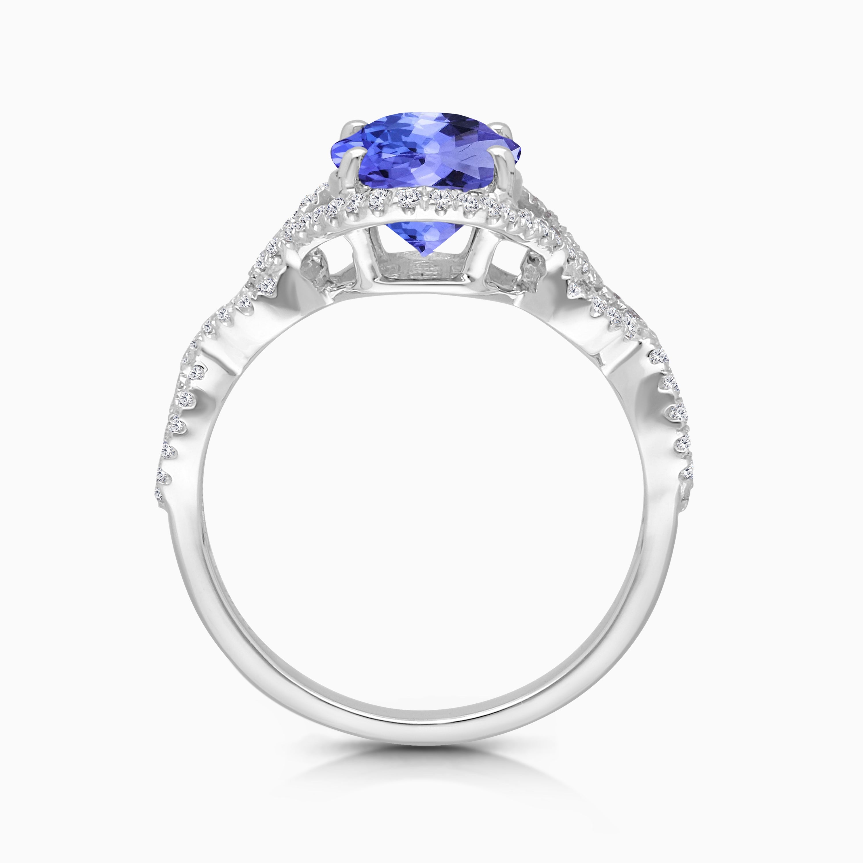 Infinity Twist Tanzanite & Diamond Ring