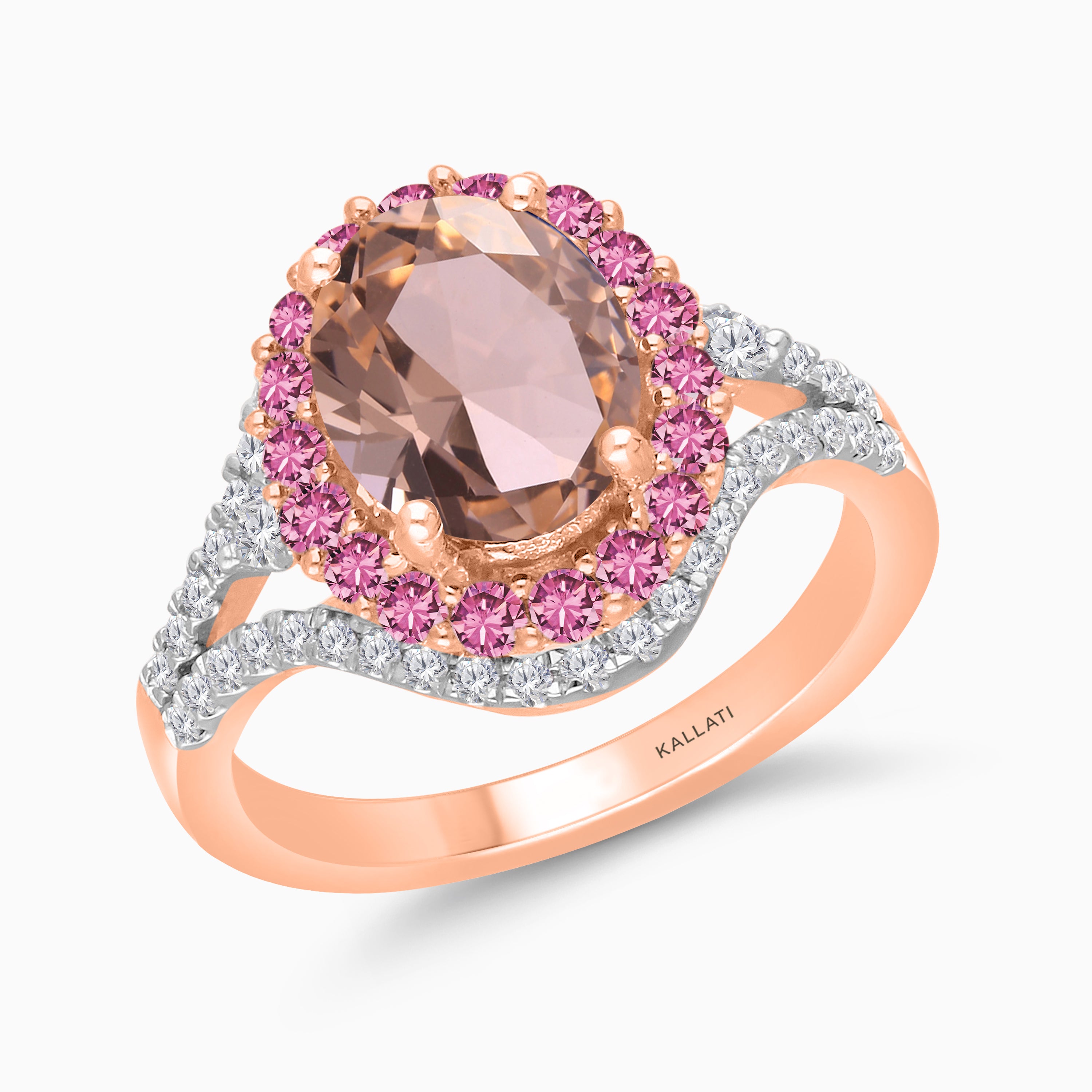 Primrose Morganite & Pink Sapphire Ring