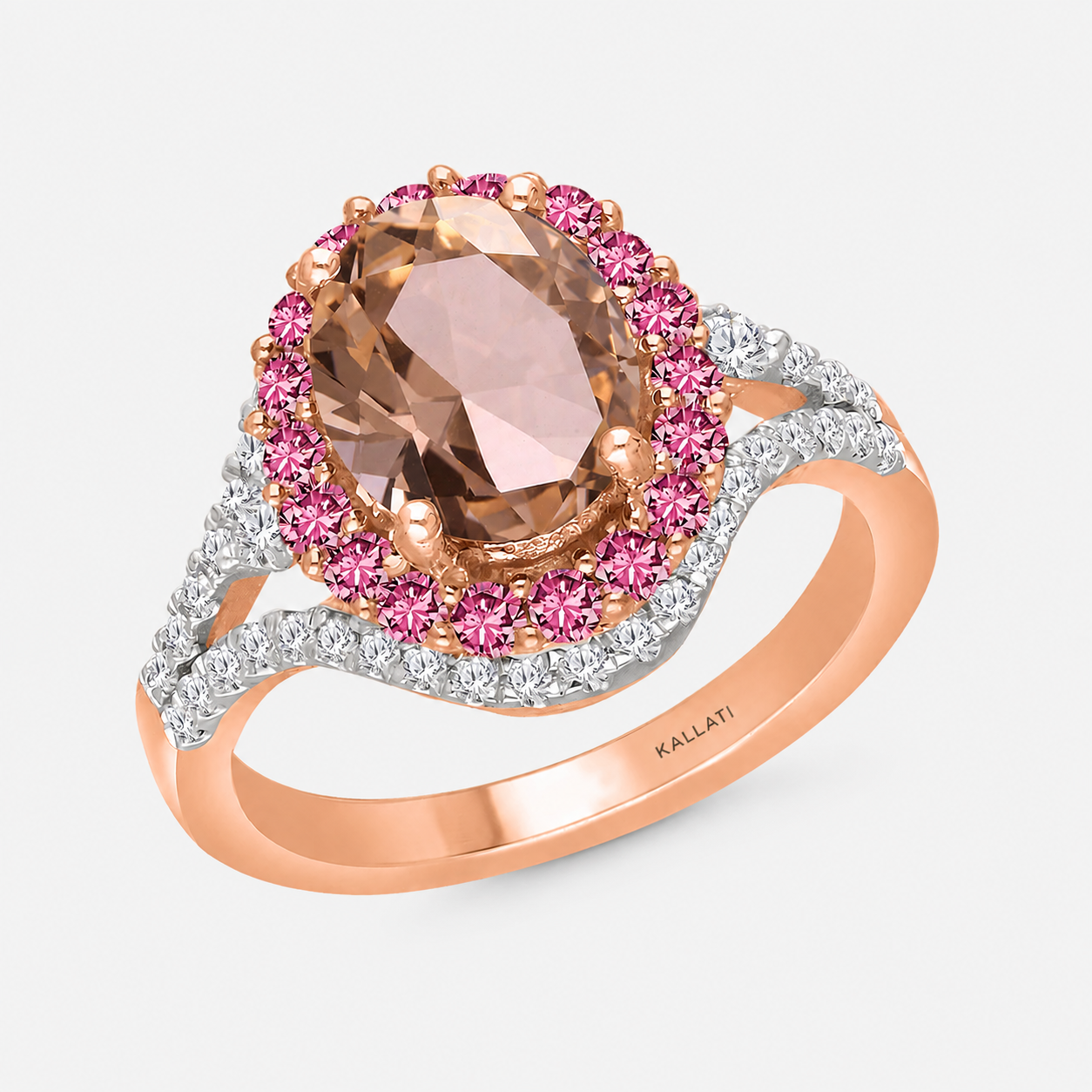 Primrose Morganite & Pink Sapphire Ring Morganite
