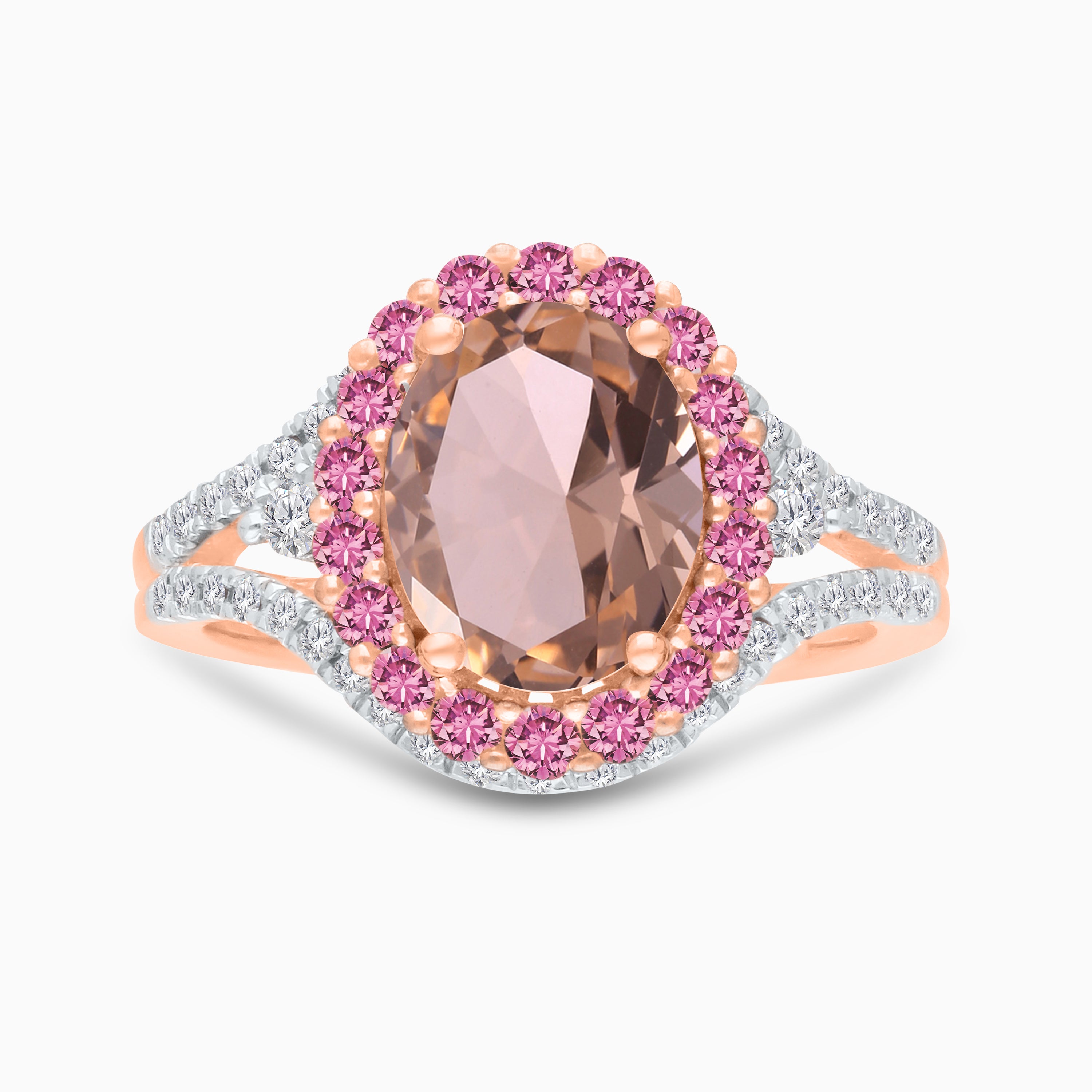 Primrose Morganite & Pink Sapphire Ring
