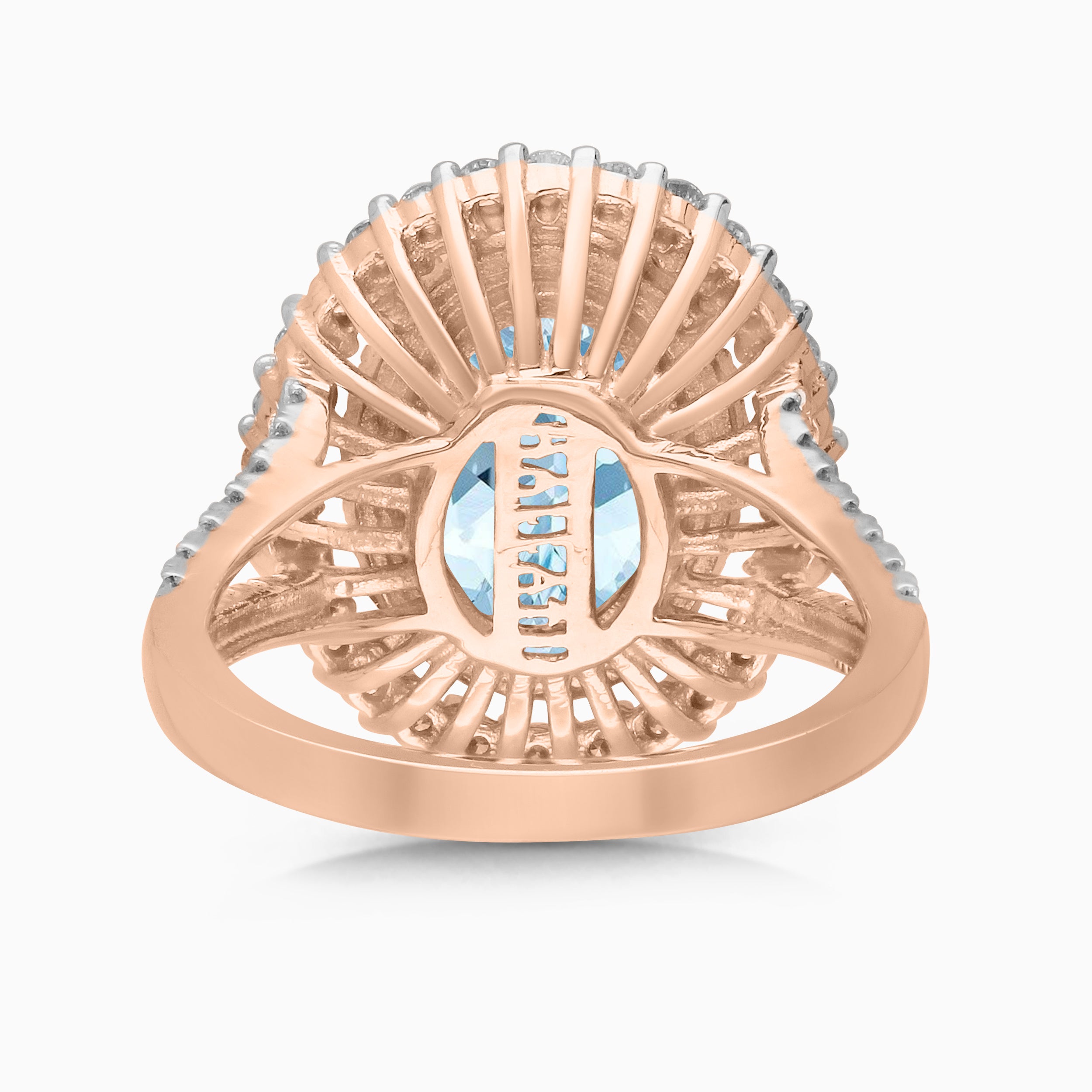Rosewater Halo Aquamarine Ring