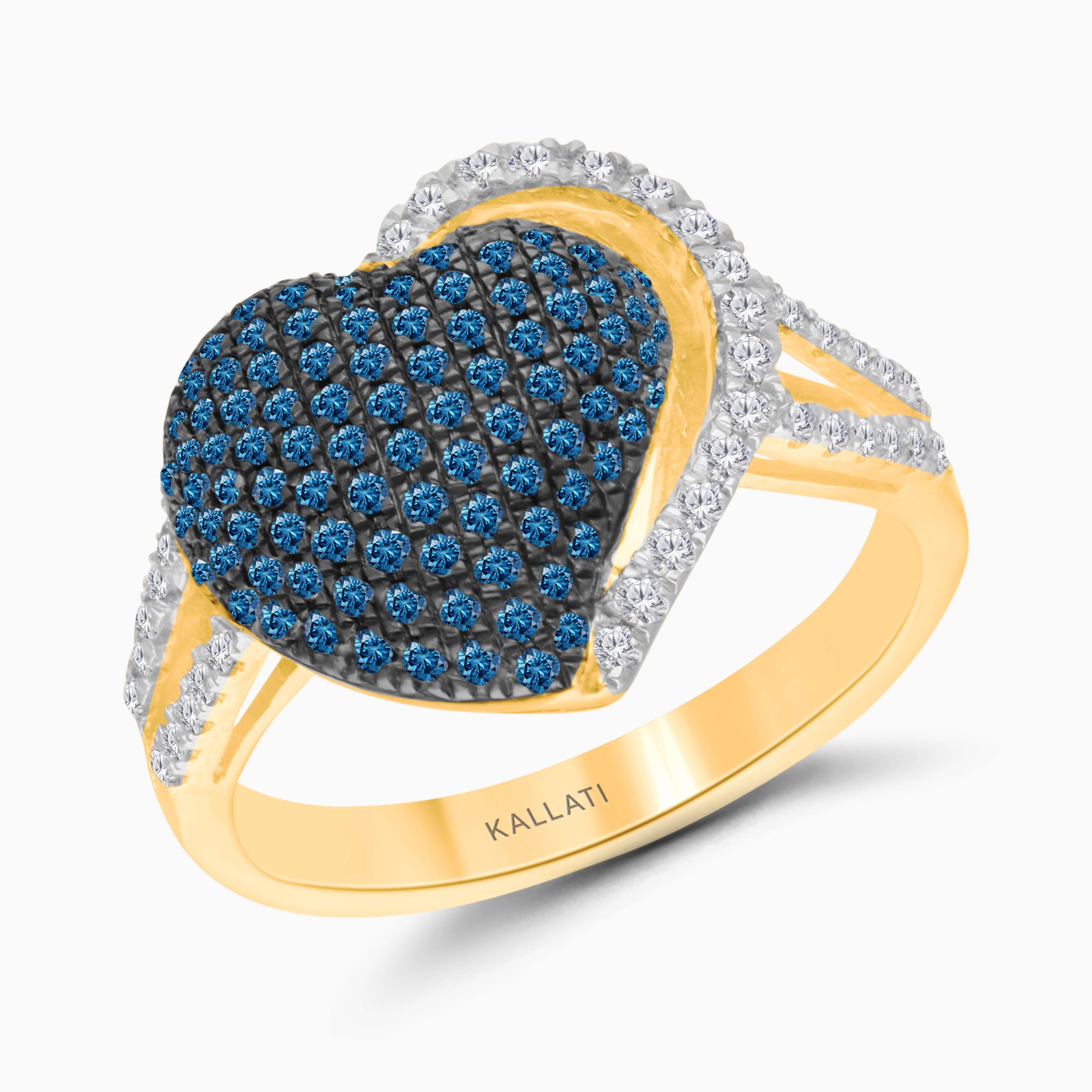 Blue Embrace Diamond Heart Ring
