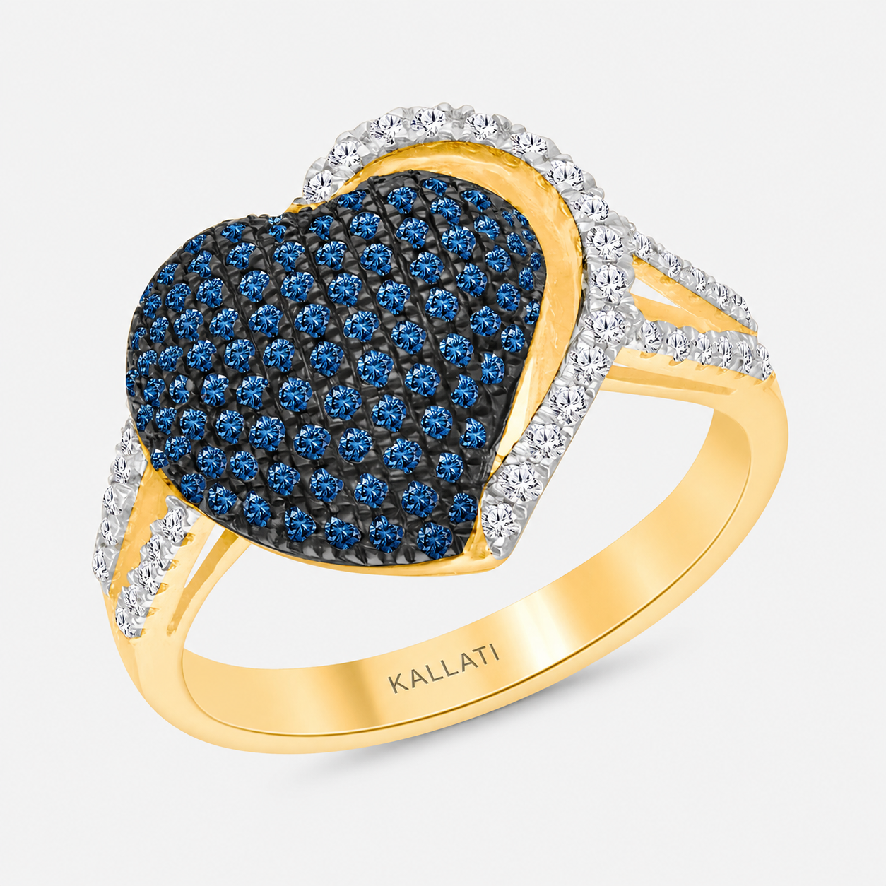 Blue Embrace Diamond Heart Ring blue diamond