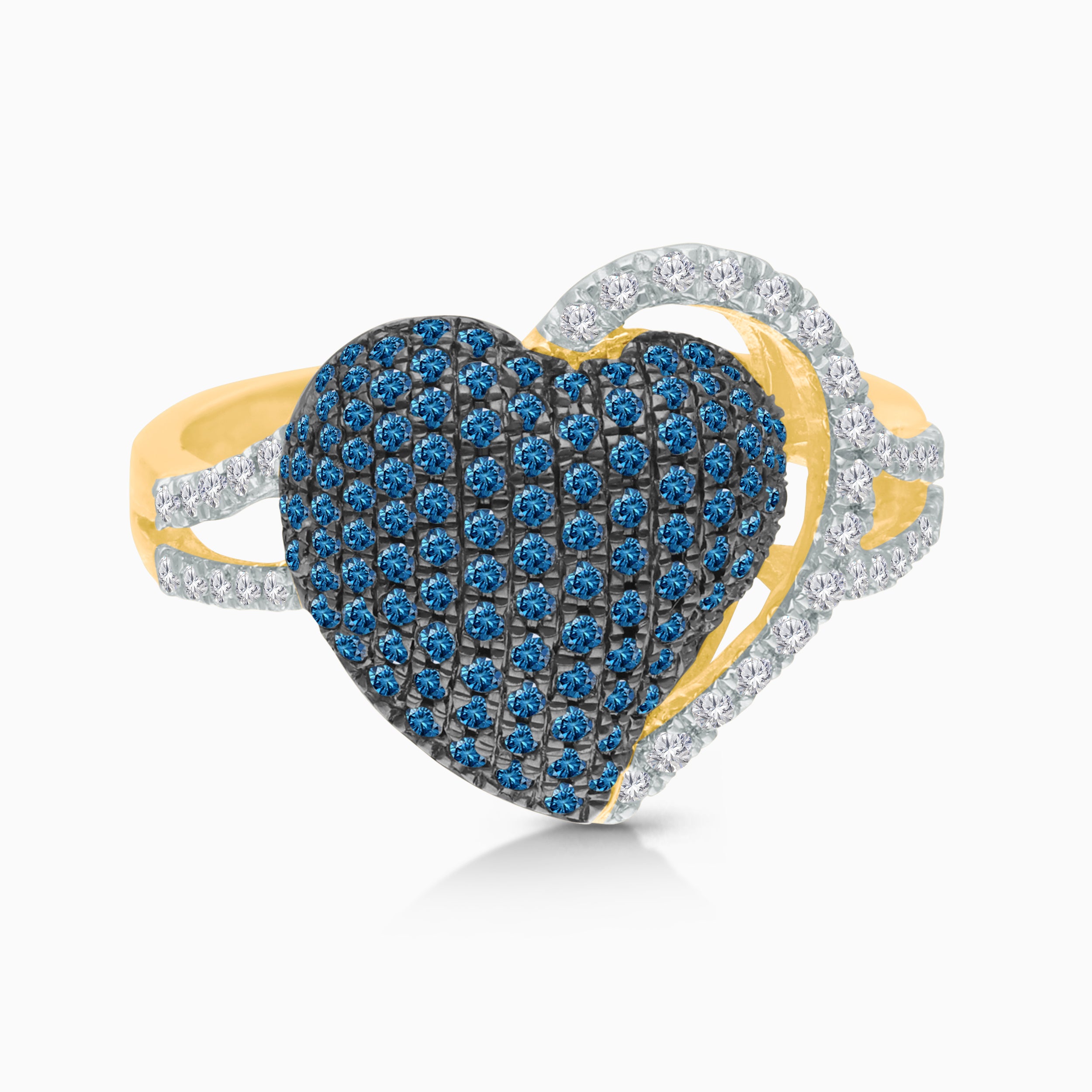 Blue Embrace Diamond Heart Ring