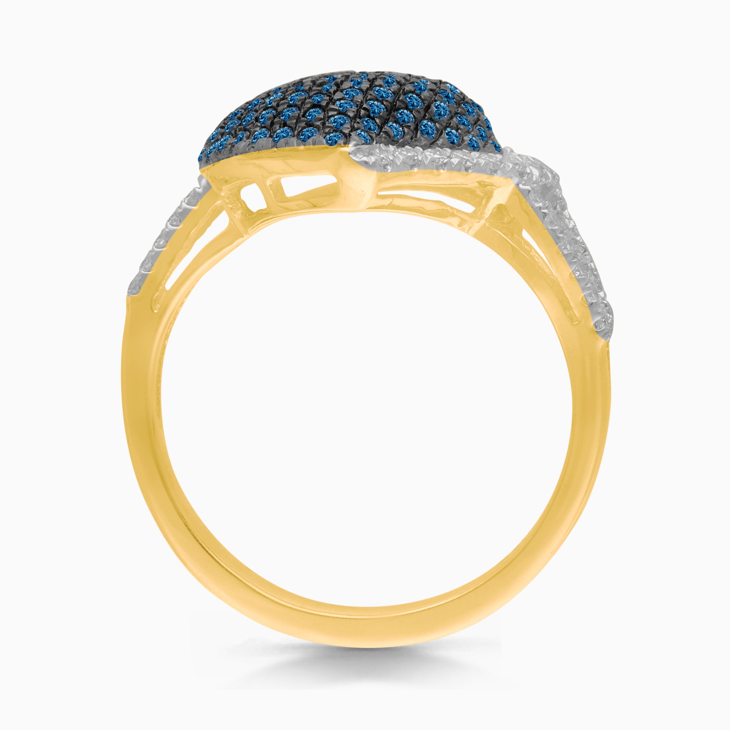 Blue Embrace Diamond Heart Ring