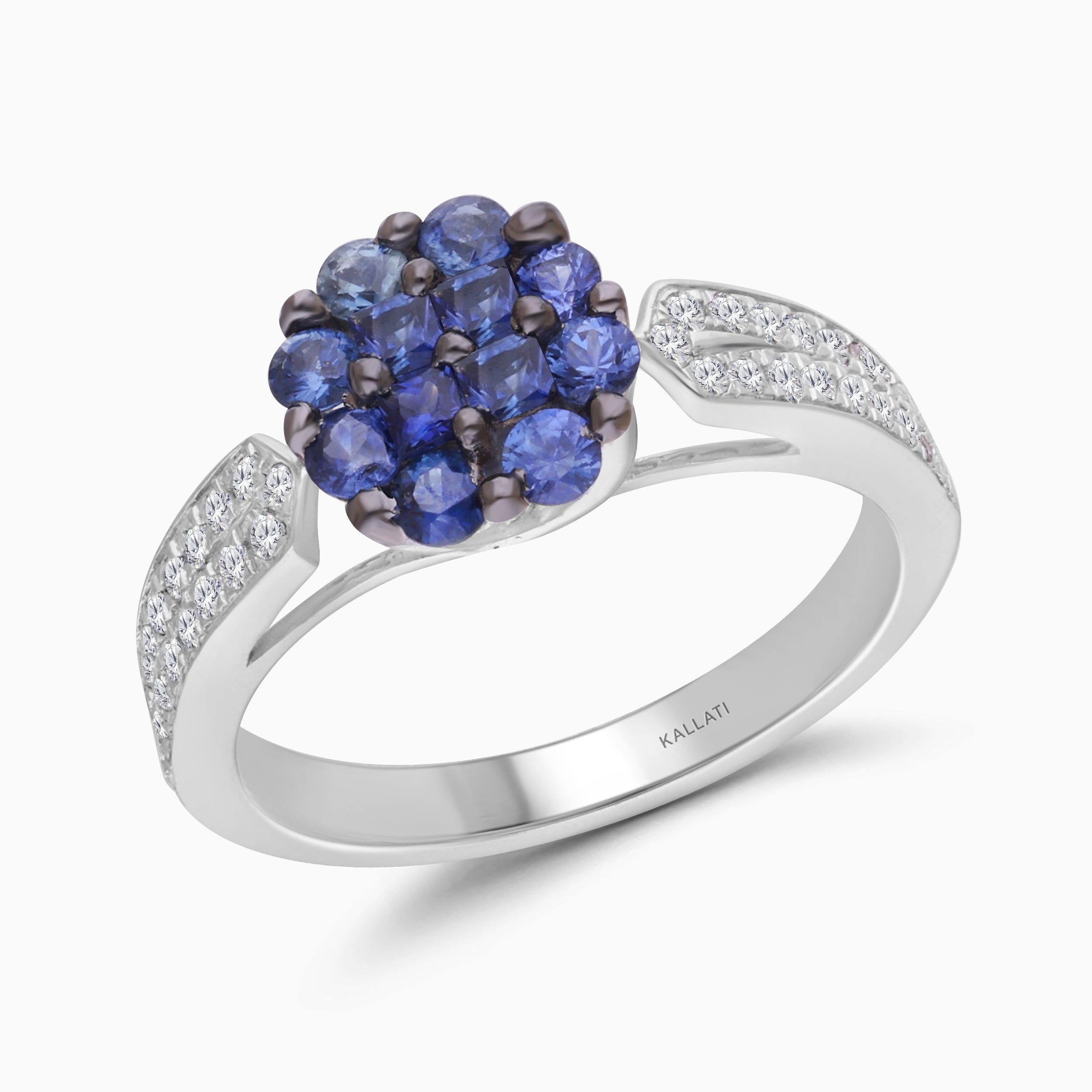 Blue Bubbles Solitaire Ring