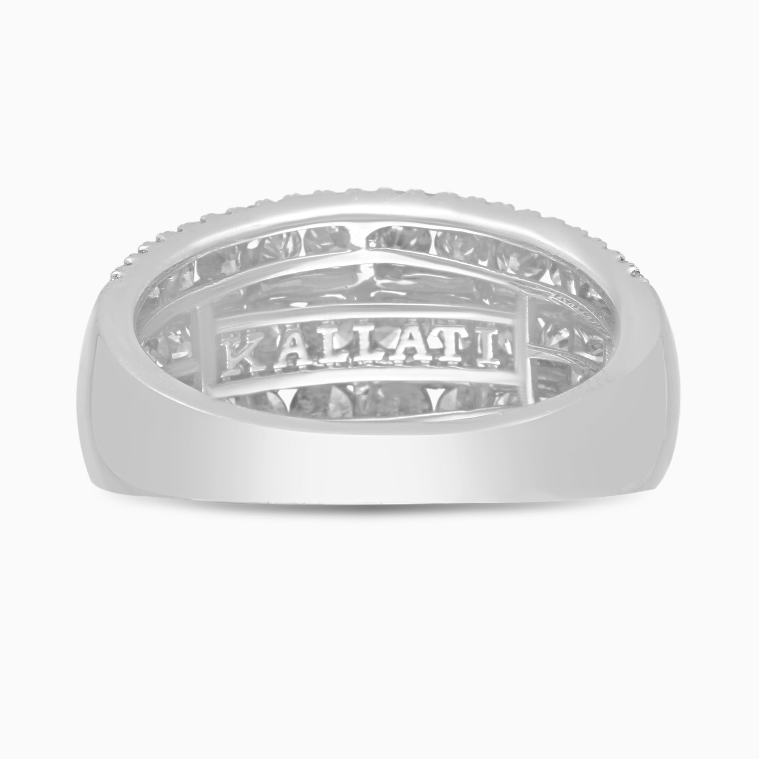 Triple Row Diamond Bombe Ring