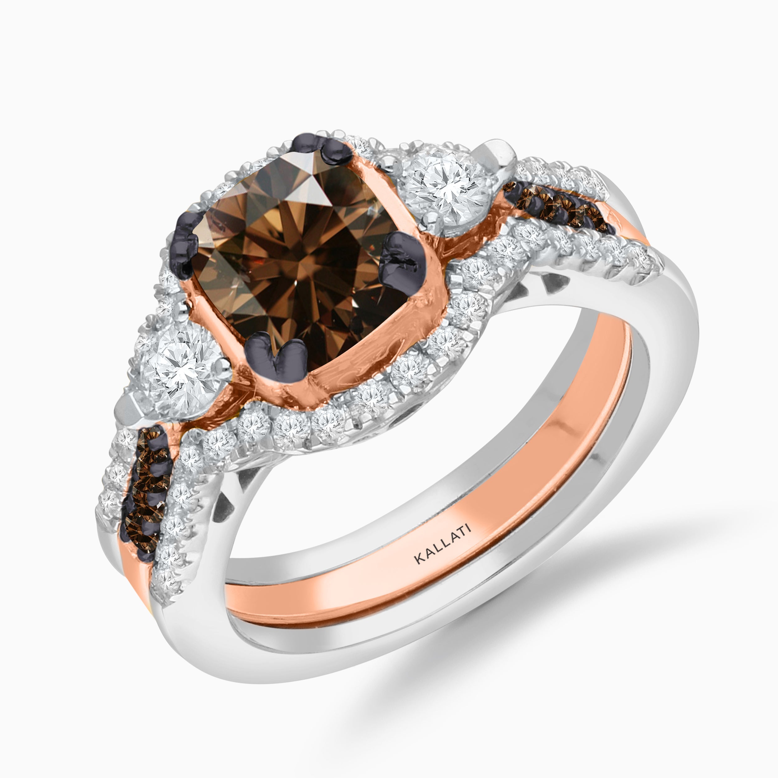 3 CTW Coco & White Diamond Engagement Ring